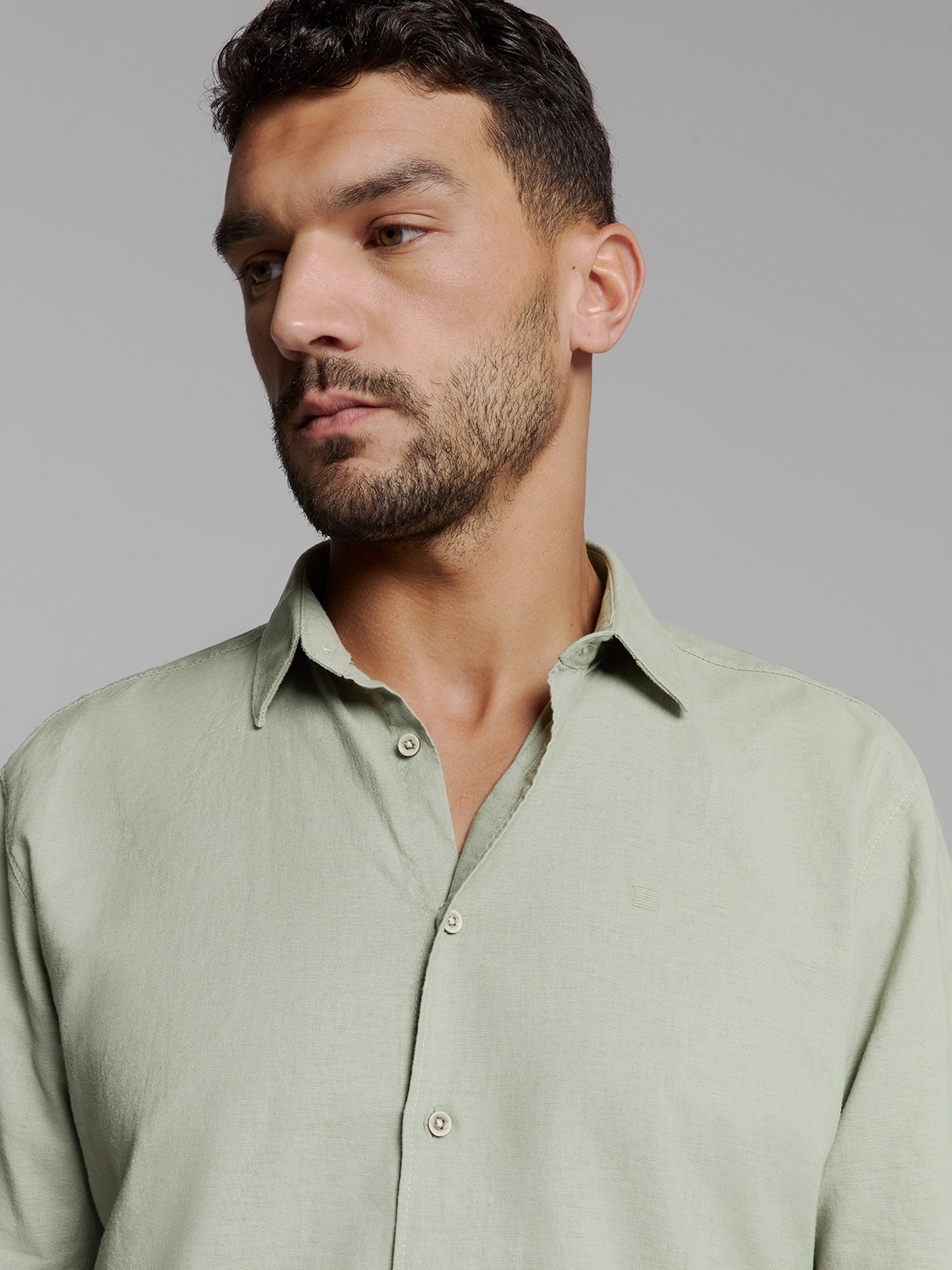 NO EXCESS Langarmhemd »No Excess Linnen shirt«