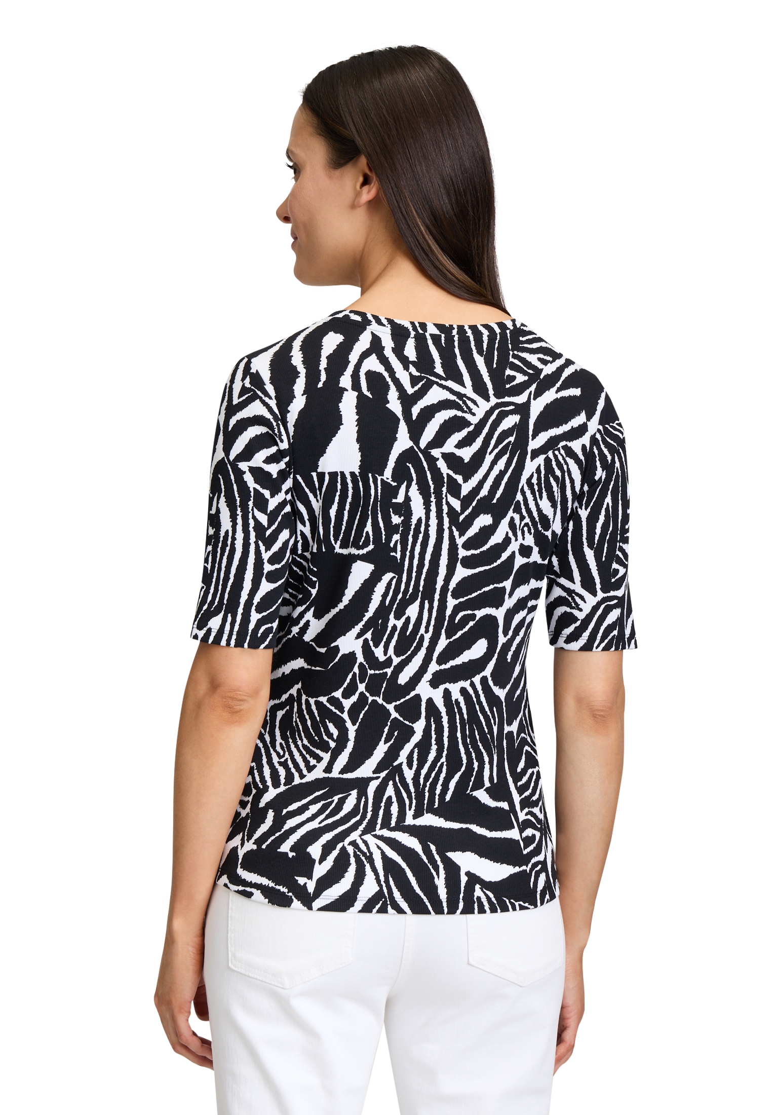Betty Barclay Kurzarmshirt »Betty Barclay Basic Shirt mit Rippenstruktur«, (1 tlg.), Druck