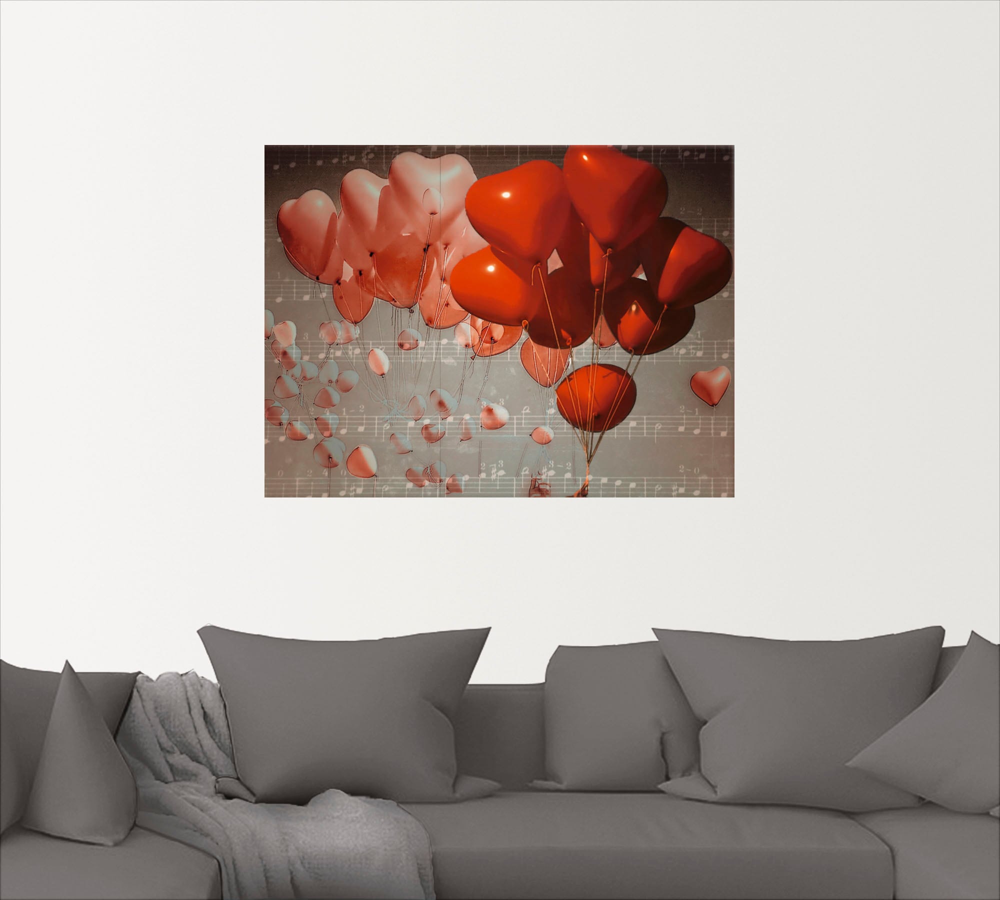 Artland Wandbild »Rote Herzen«, Herzen, (1 St.), als Poster, Wandaufkleber in verschied. Größen