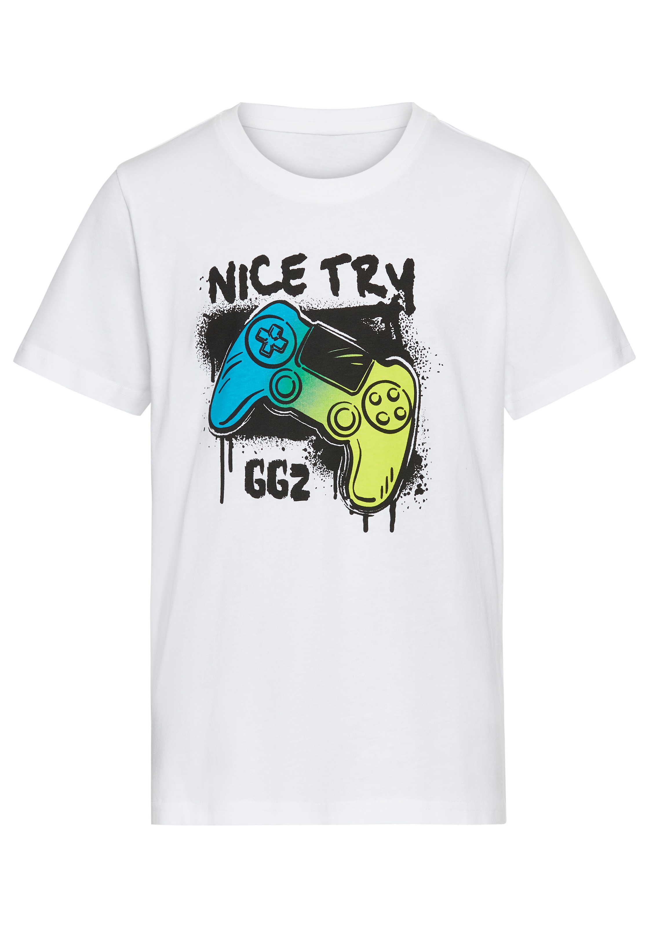 KIDSWORLD T-Shirt »Gamer-Druck: NICE TRY« , cooler Gamer-Print