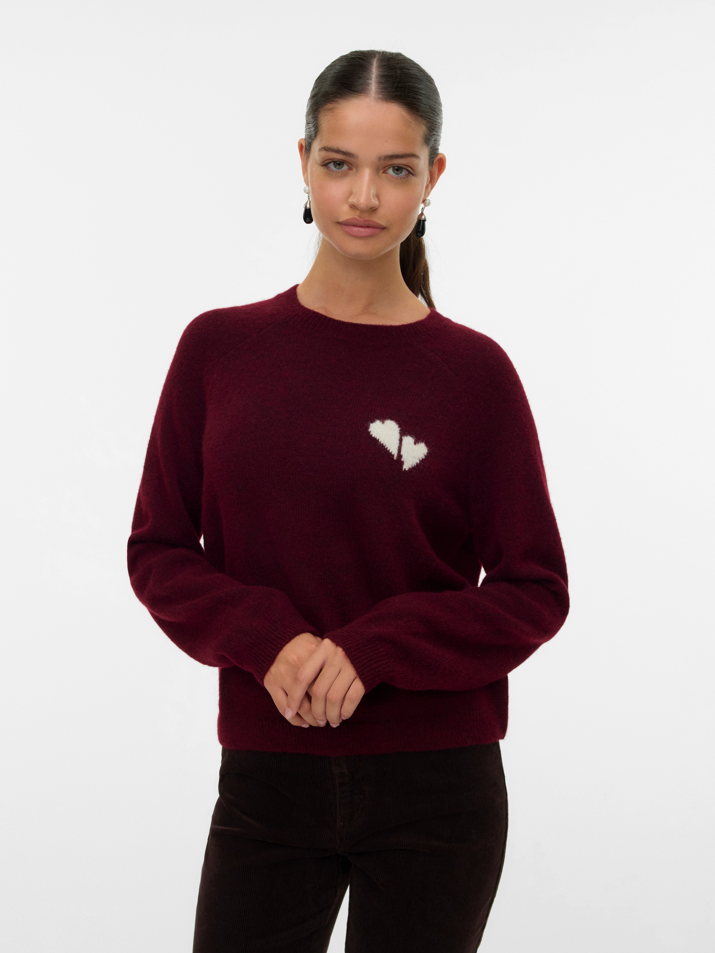 Vero Moda Strickpullover "VMBAM LS O-NECK PULLOVER BOO ENT" günstig online kaufen