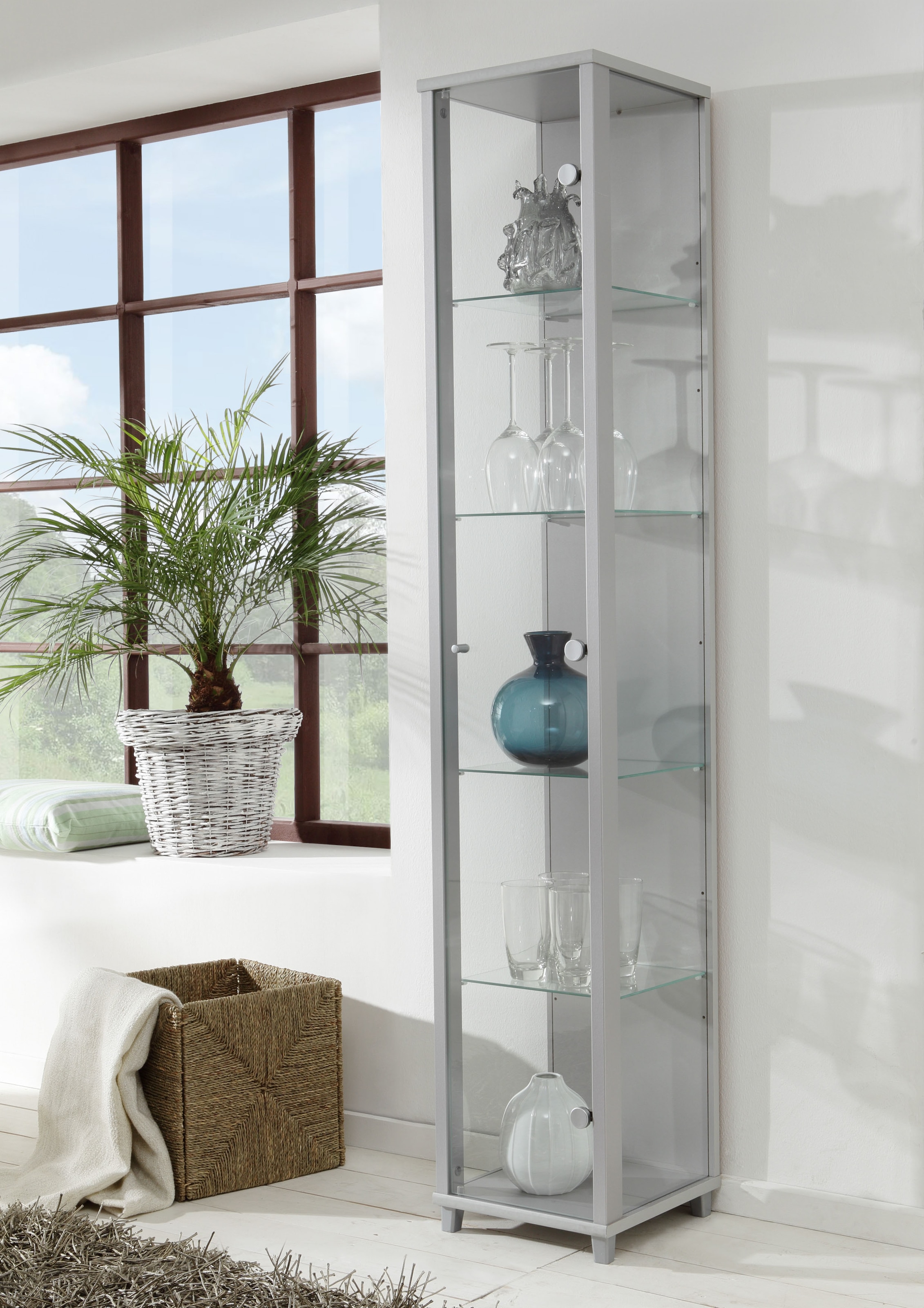 fif möbel Vitrine »OPTIMA Höhe ca. 172 cm«, Standvitrine/Glasvitrine 1x Glastür,perfekt für Sammler,Sammlervitrine