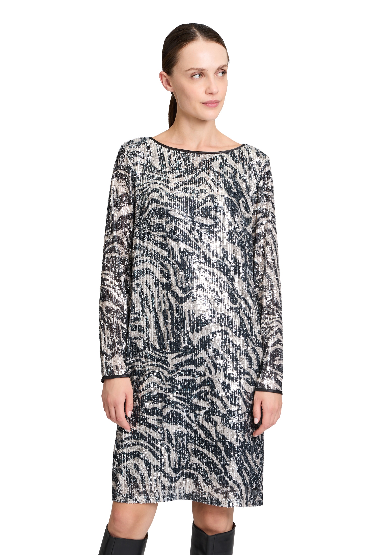Betty&Co Paillettenkleid "Betty & Co Damen Pailletten-Kleid mit U-Boot-Auss günstig online kaufen