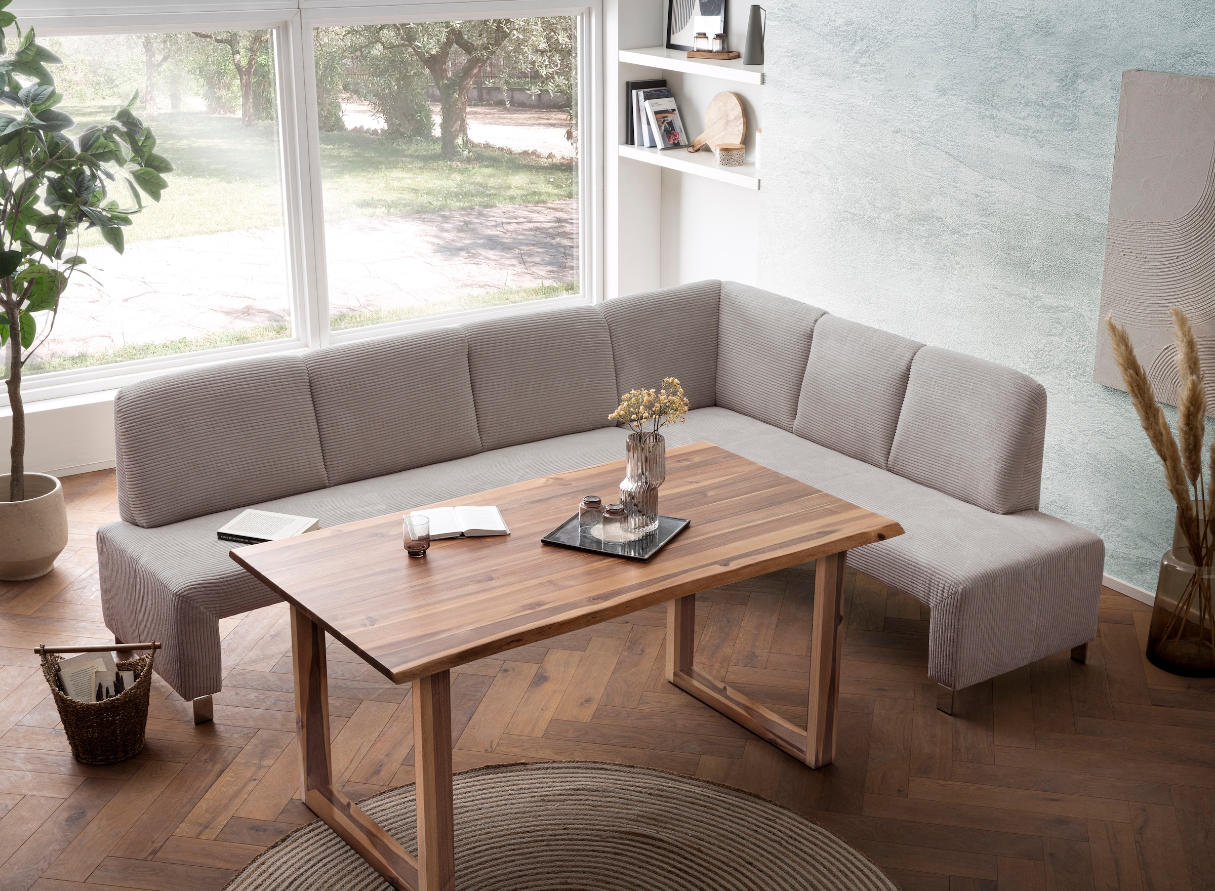 exxpo - sofa fashion Eckbank "Intenso, modern, 263/198 cm (B/T)" hohe Bodenfreiheit, frei im Raum stellbar, hoher Sitzkomfort