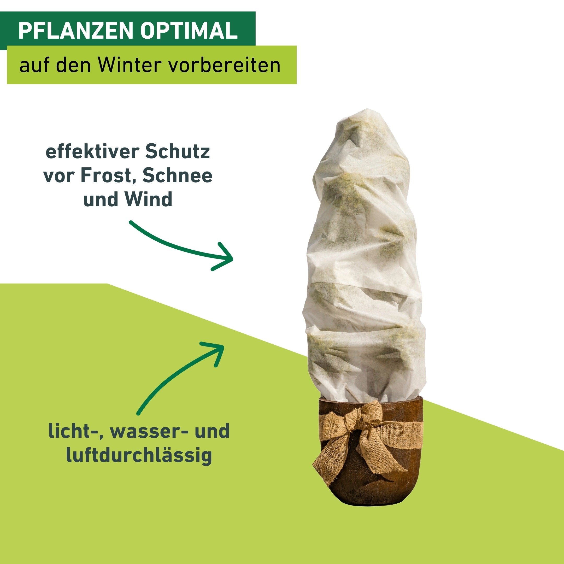 Windhager Winterschutzvlies »Winter-Vlieshaube, Winter- und Kälteschutz für Pflanzen« UV stabilisiert und witterungsbeständig, 1,1x1,1 m, Stärke 50 g/m2