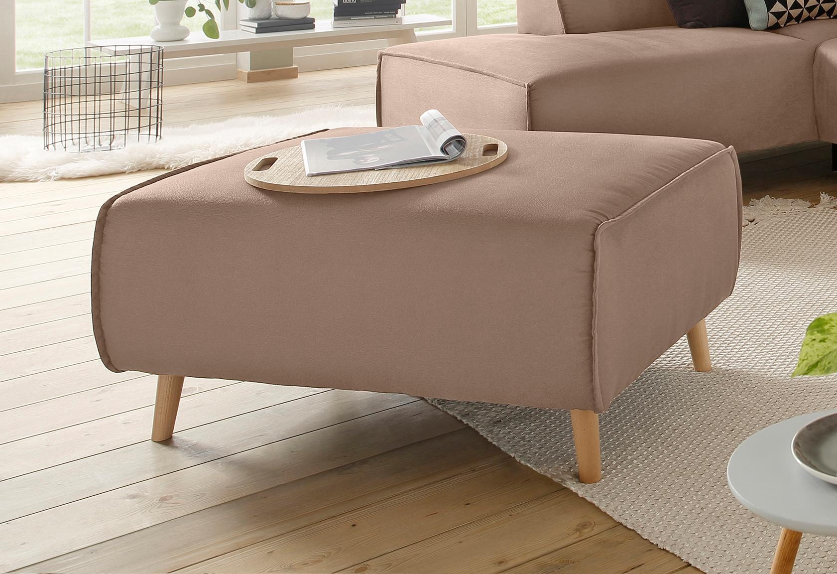 Home affaire Hocker »Julia«, mit Keder und Holzfüßen