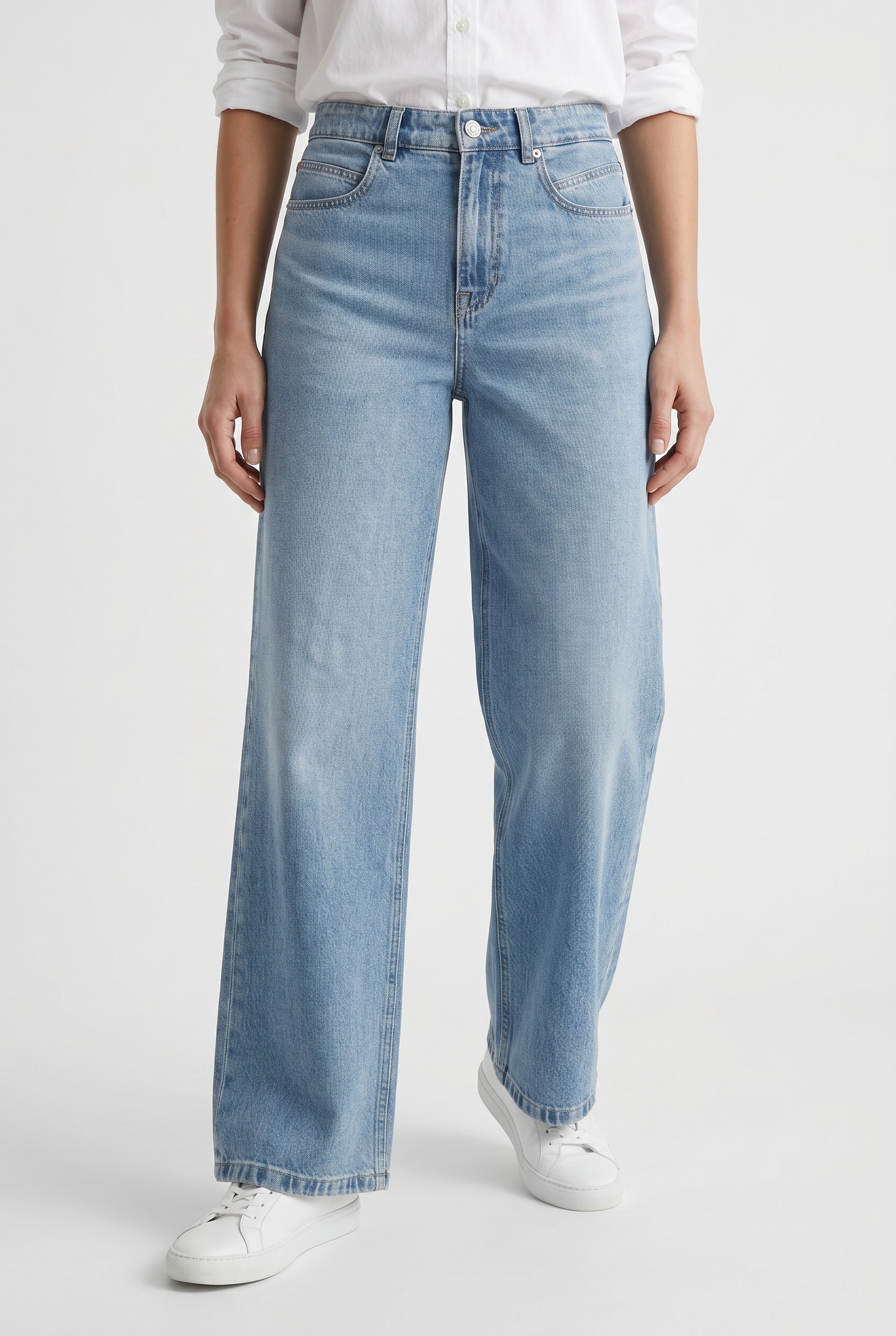 BOSS ORANGE Weite Jeans »MARLENE HR 12.0 Premium Damenmode« mit hohem Bund, Wide Leg
