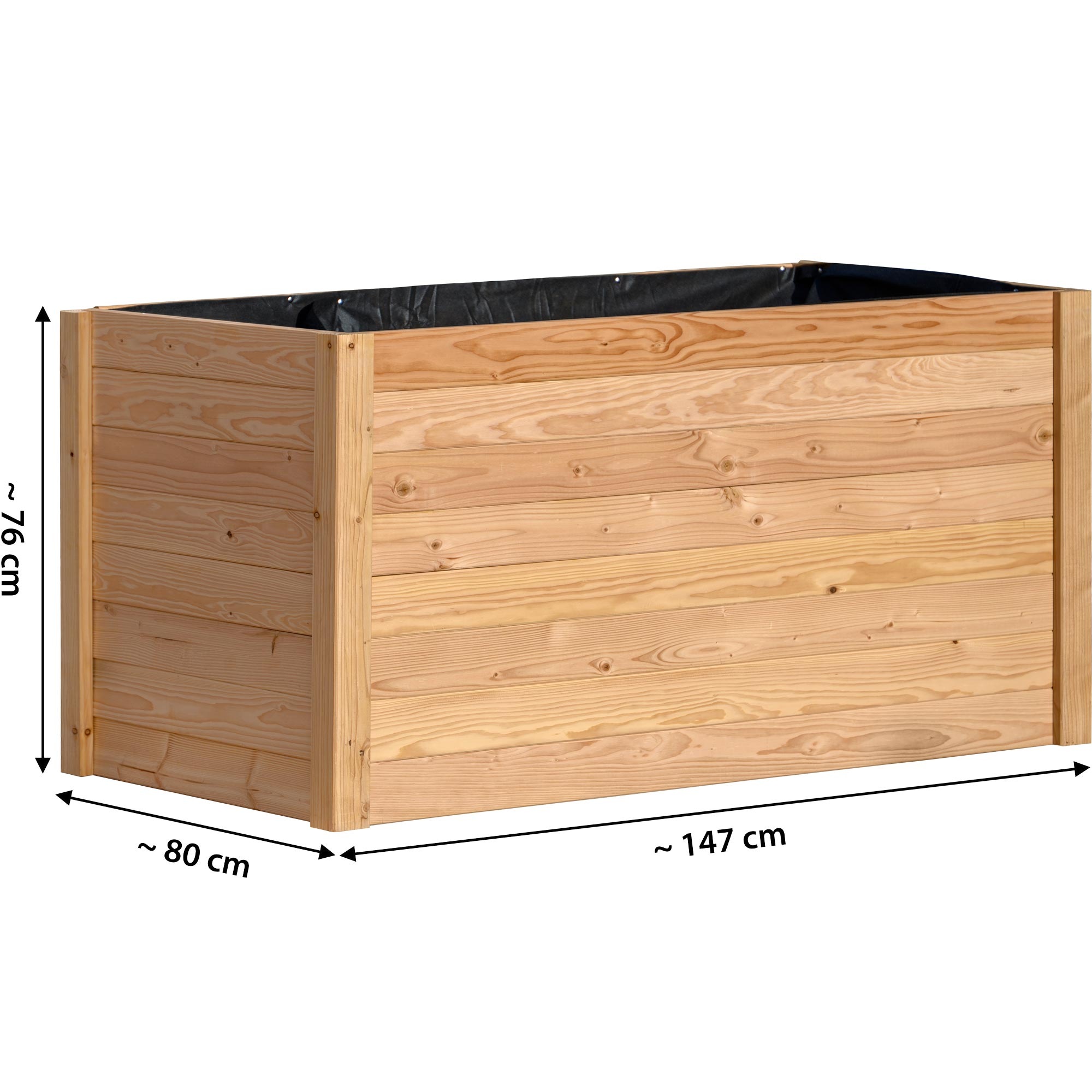 dobar Hochbeet »Douglasie 2.0, Größe XXL« ca. 147 x 80 x 76 cm (L x B x H) mit Füllvolumen von ca. 750 Litern