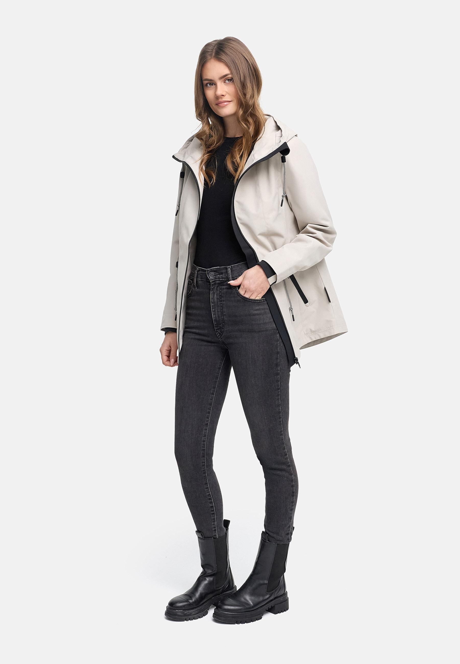 Navahoo Outdoorjacke »Blumentanz 14« mit Kapuze Übergangsjacke mit wasserdichtem Verschluss