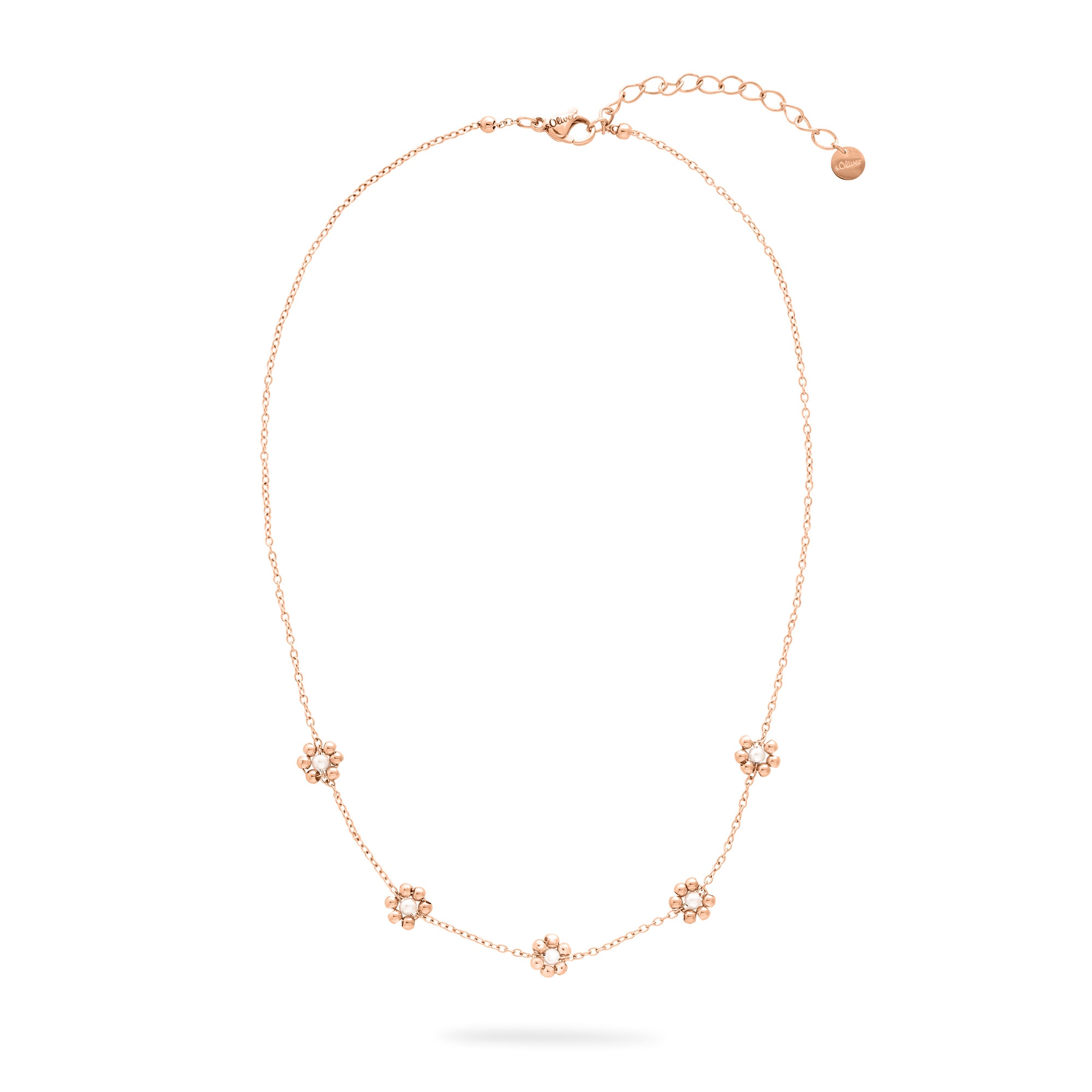 s.Oliver Kette mit Anhänger »Flower, Blüten-Design« mit Perle (imitiert)