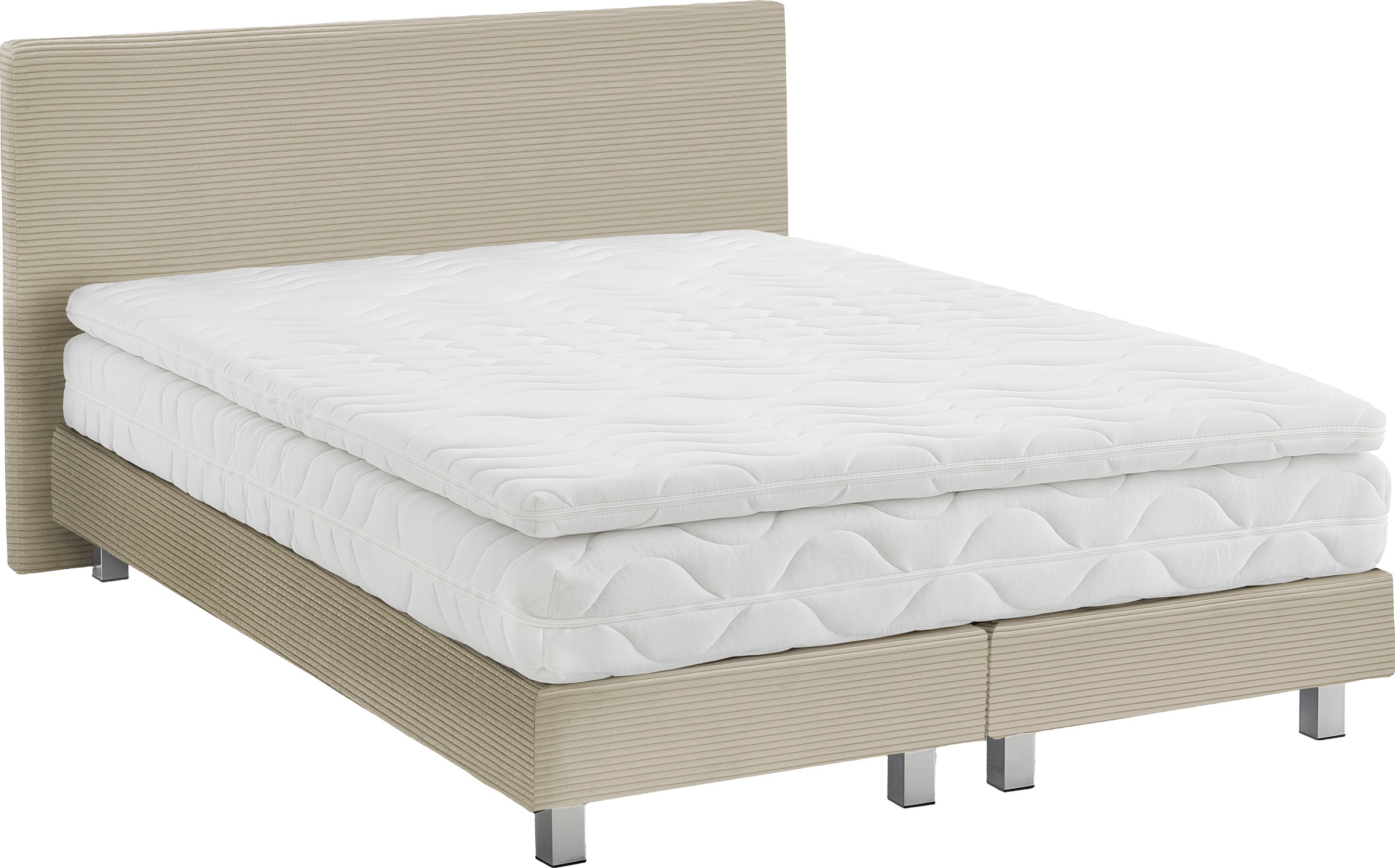 Boxbett "Kiss, wahlweise mit Topper in verschiedenen Härtegraden erhältlich", beige, B:155cm L:210cm, WESTFALIA SCHLAFKOMFORT, Komplettbetten
