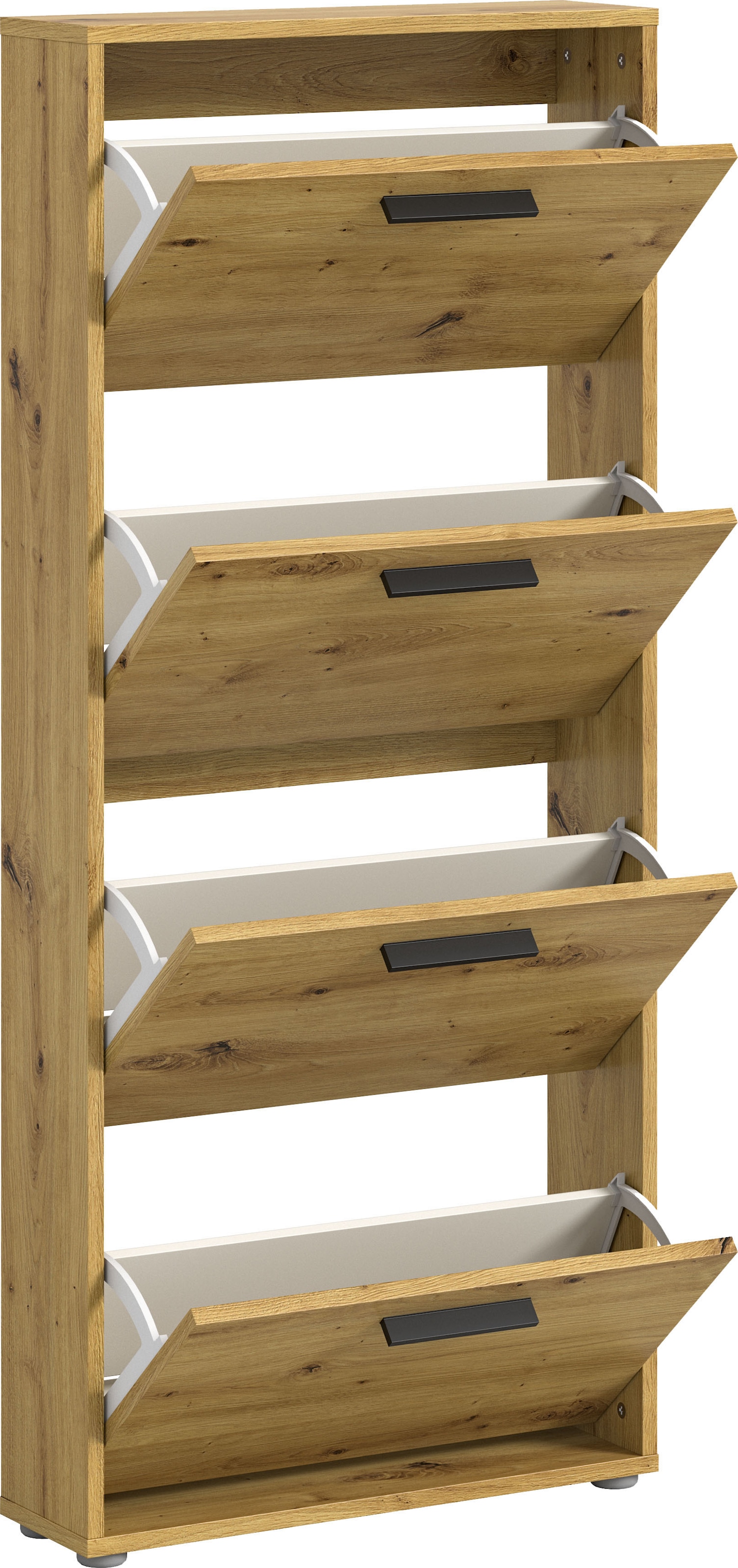 HBZ Schuhkommode »Sam Schuhkipper, Schuhschrank BxHxT 59x136x17 cm«, (1 St.), mit 4 Klappen