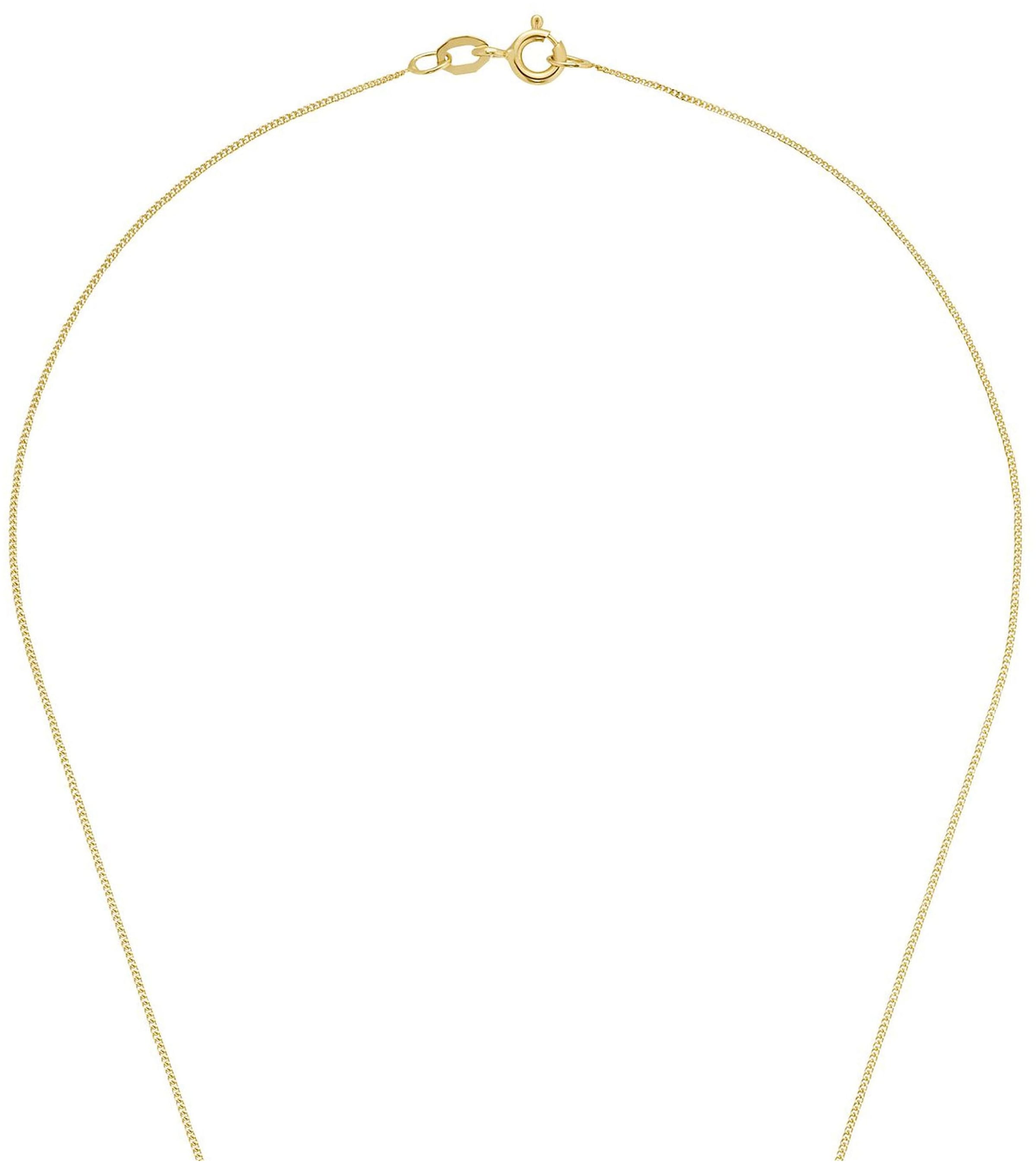 Amor Kette mit Anhänger »Schmuck Geschenk Halskette Herz LIEBE 2014209 Gold 375«, mit Zirkonia (synth.)