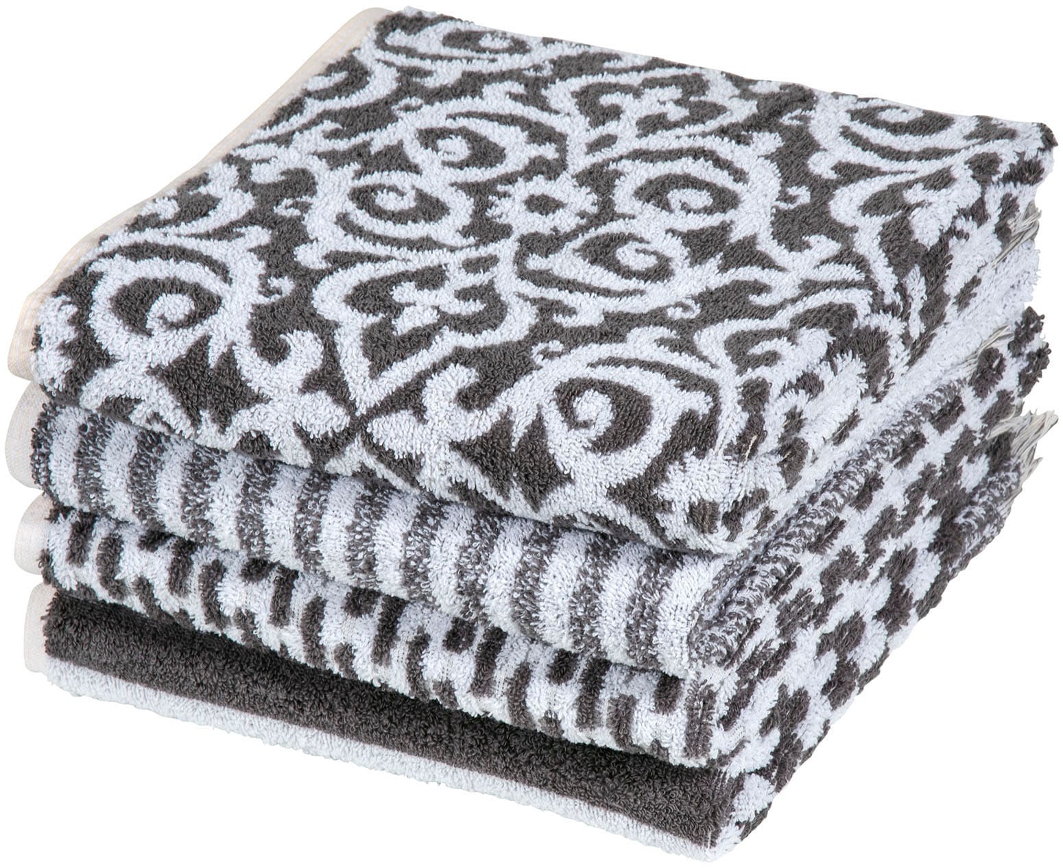 PAD Badetuch "FAMILY, 70x140 cm" Made in Europe, gestreift, Ornamente, mit Fransen