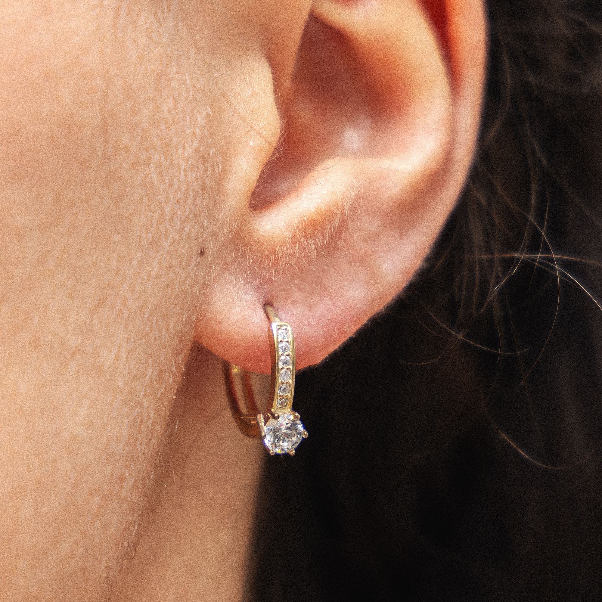 dKeniz Paar Creolen »Creolen Solitär 925/- Sterling Silber«