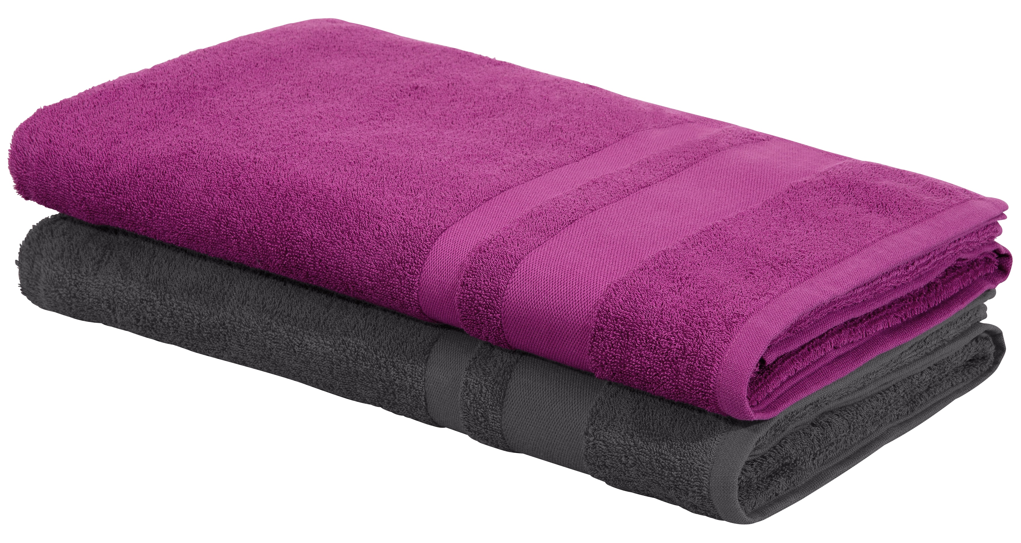 OTTO home Saunatuch "Vanessa, 2 Saunatücher, 80x200cm, in Standard- und Premium-Qualität" Handtücher mit Bordüre, 100% Baumwolle, einfarbig, weich