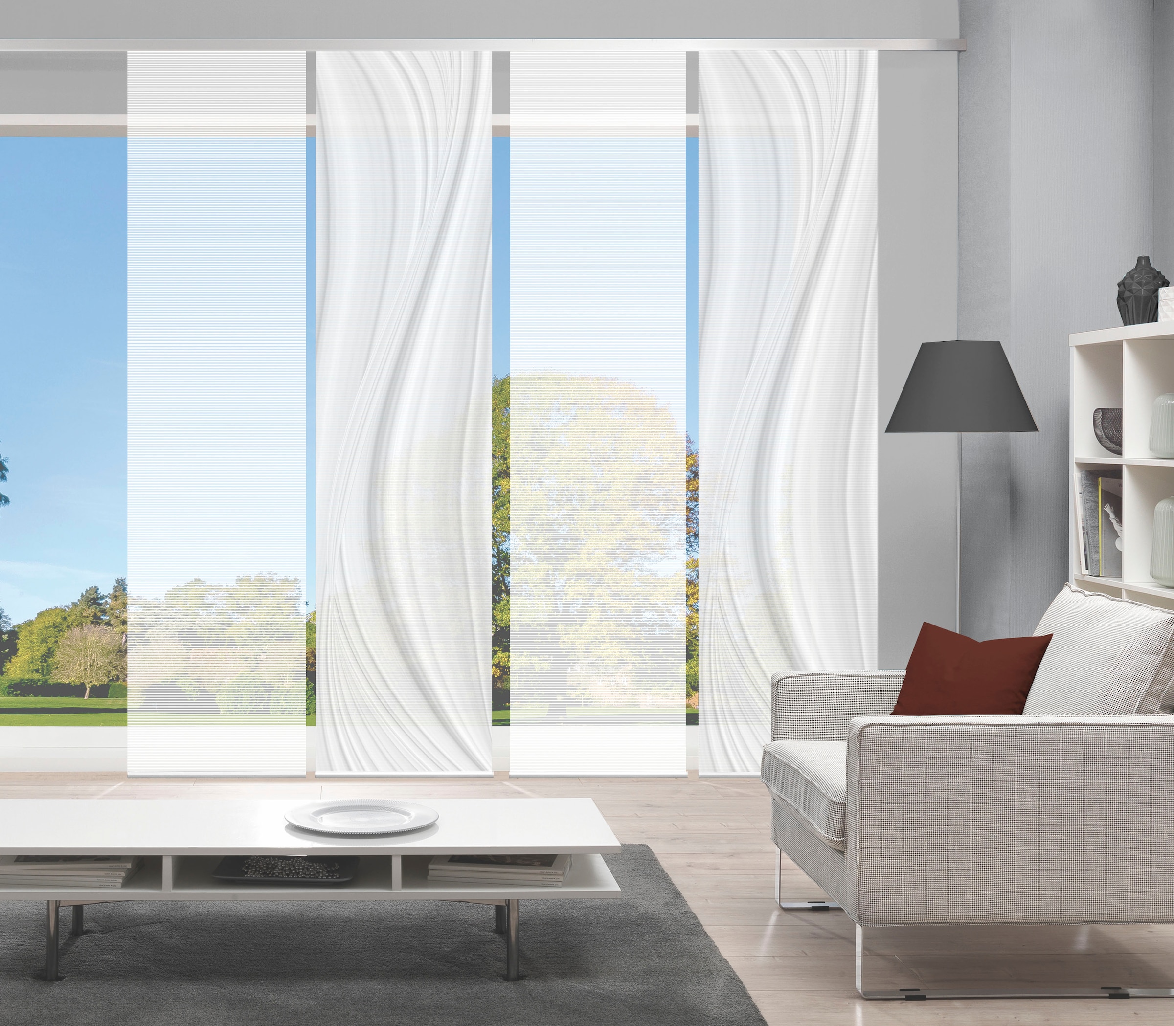 Vision S Schiebegardine "LAURINA 4er SET" Paneelwagen 4 Stk. tlg. Schiebevo günstig online kaufen