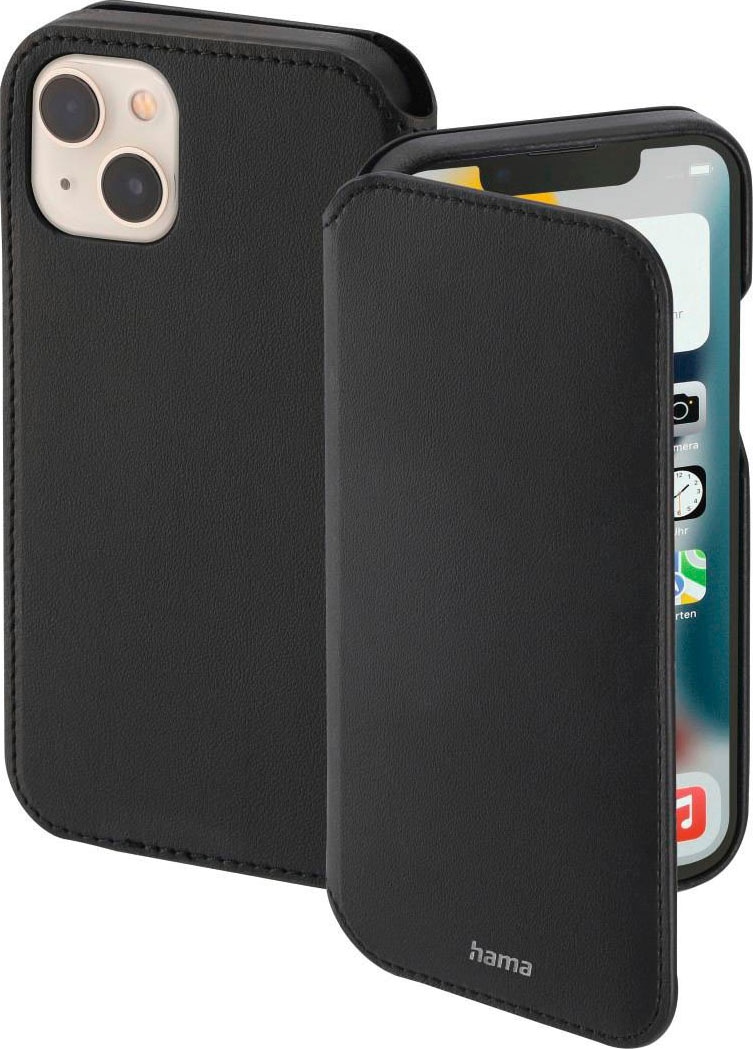 Hama Smartphone-Hülle »Booklet für Apple iPhone 13 mit Kartenfächer, schwarz, Kunstleder«, iPhone 13, Wireless Charging kompatibel