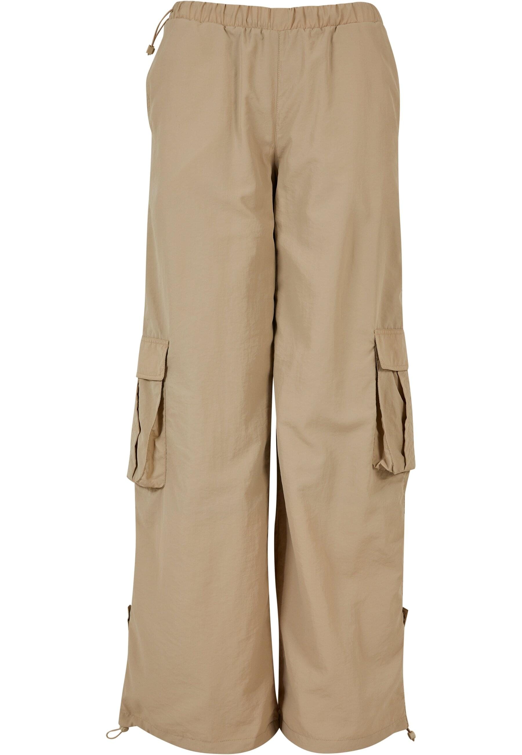 Stoffhose »Urban Classics Damen Ladies Wide Crinkle Nylon Cargo Pants«, (1 tlg.)