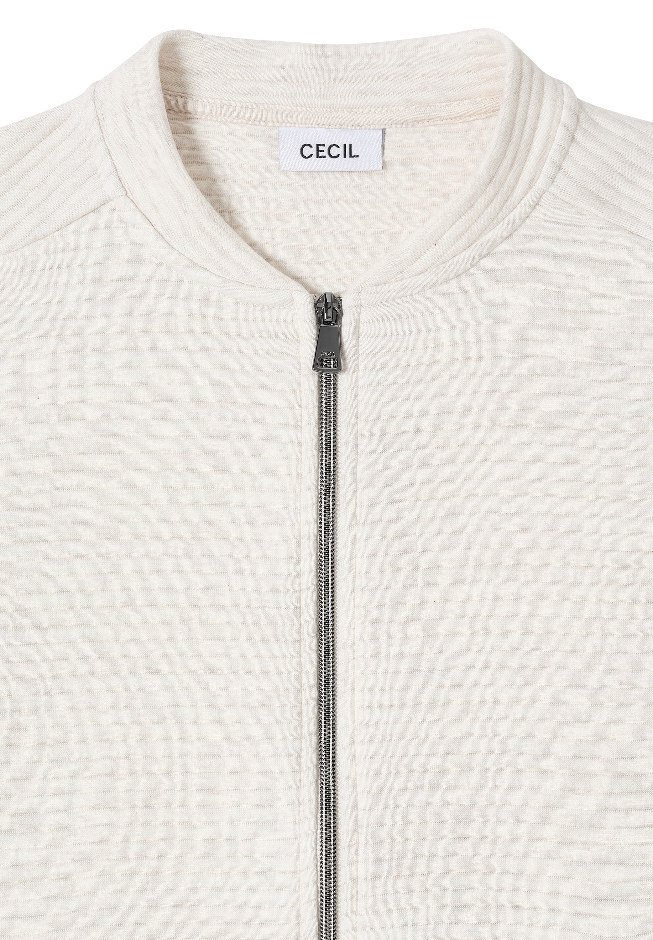 Cecil Sweatjacke mit feinem Strukturmuster und Reißverschluss