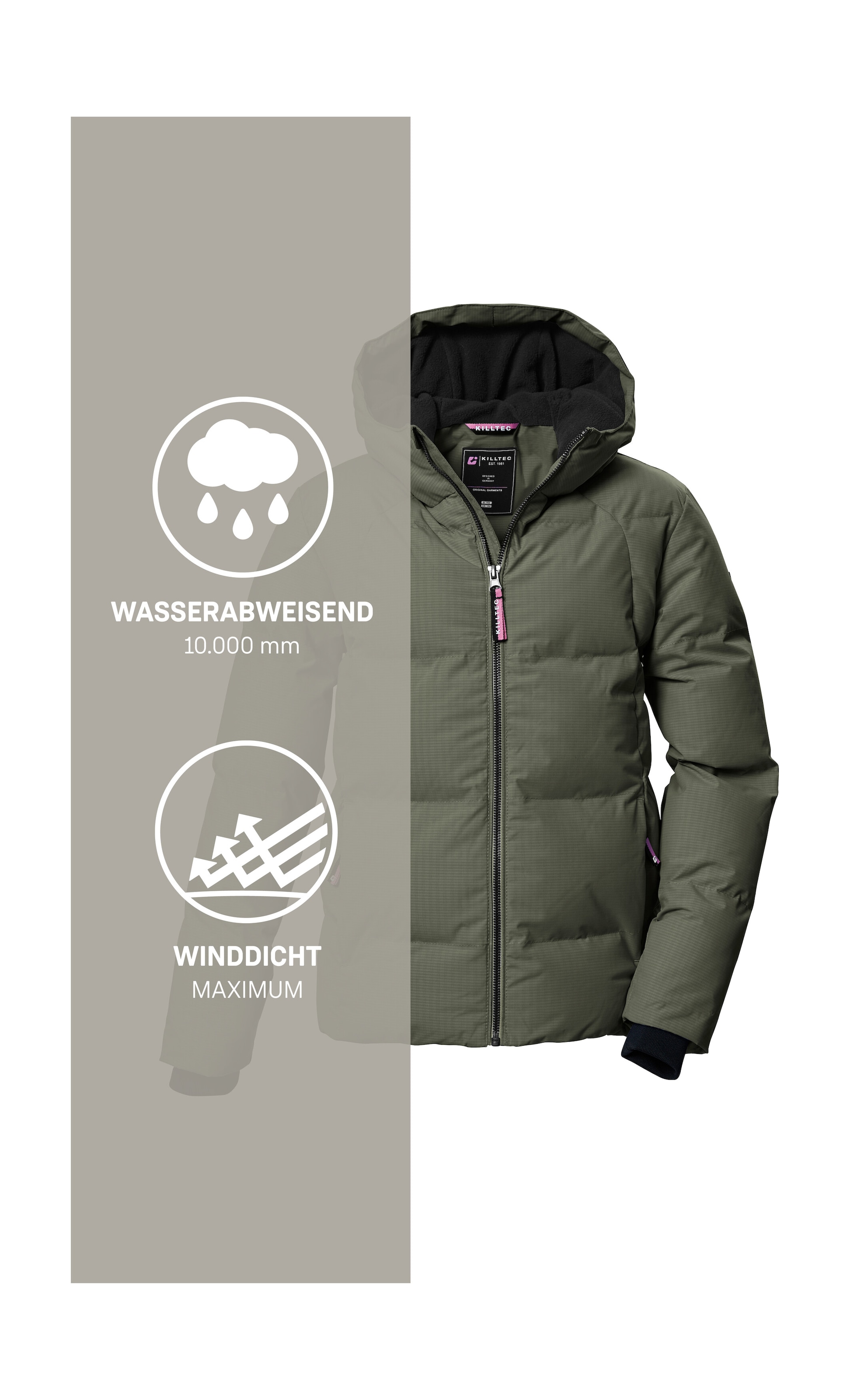 Killtec Steppjacke »KOW 357 GRLS QLTD JCKT« Wasserabweisende Mädchenjacke mit Kapuze, atmungsaktiv, warm