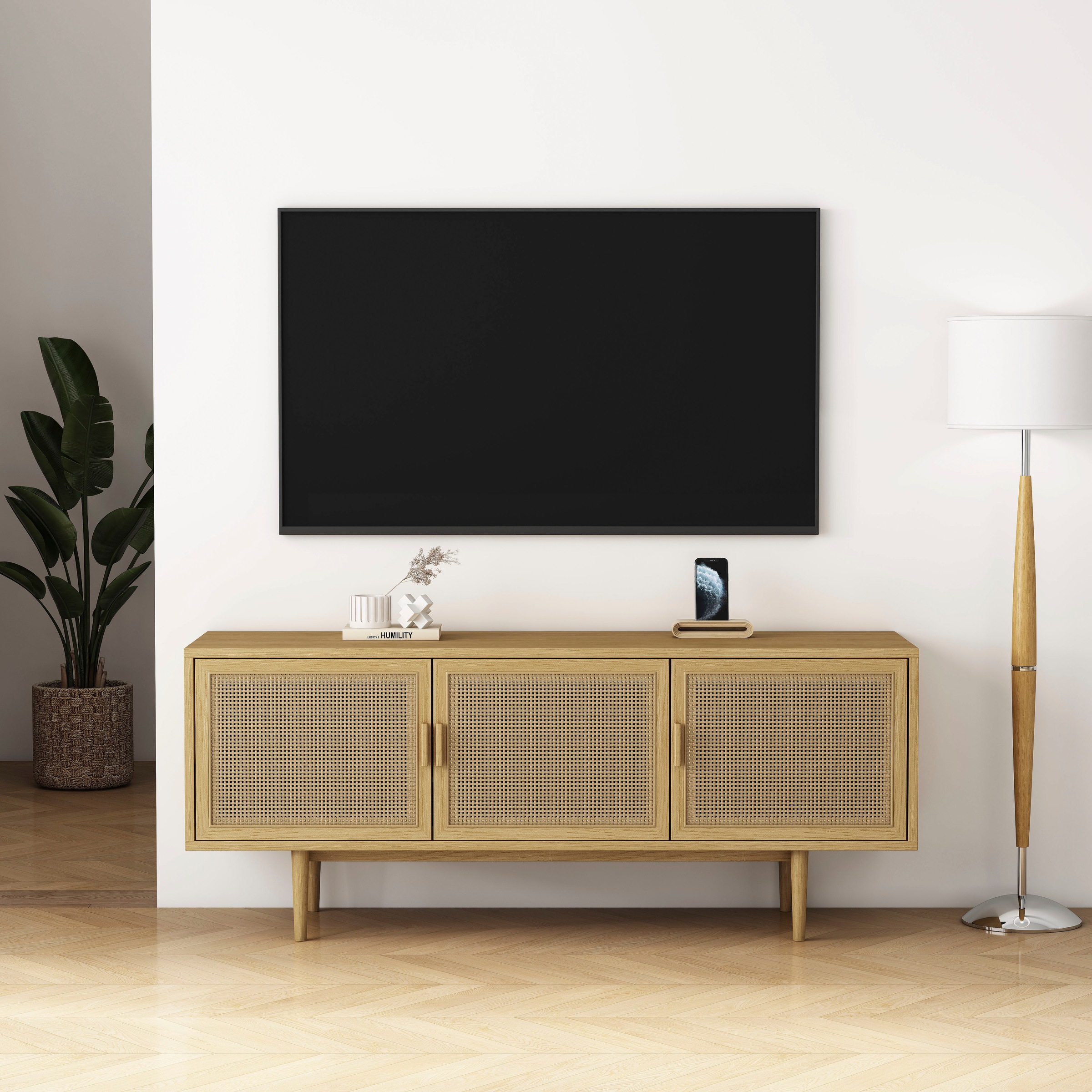 OTTO home TV-Schrank »Lorelia« in moderner Rattan Optik, Lowboard