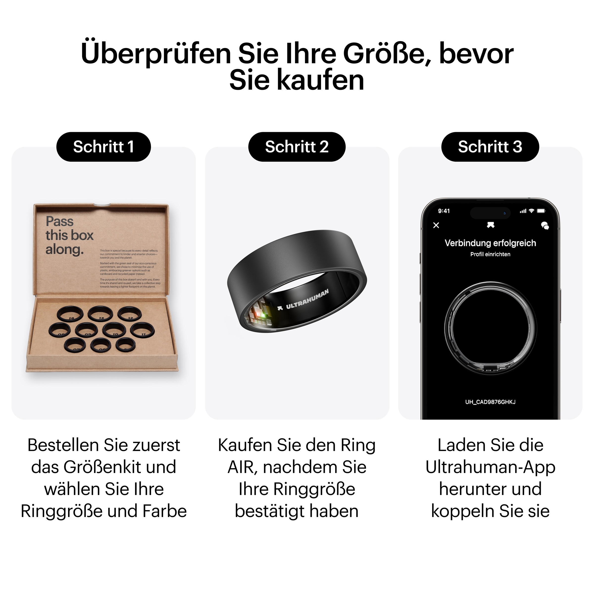 Ultrahuman Activity Tracker »Smartring AIR - Size 10« Schlaf- und Fitness-Tracker für Frauen und Männer