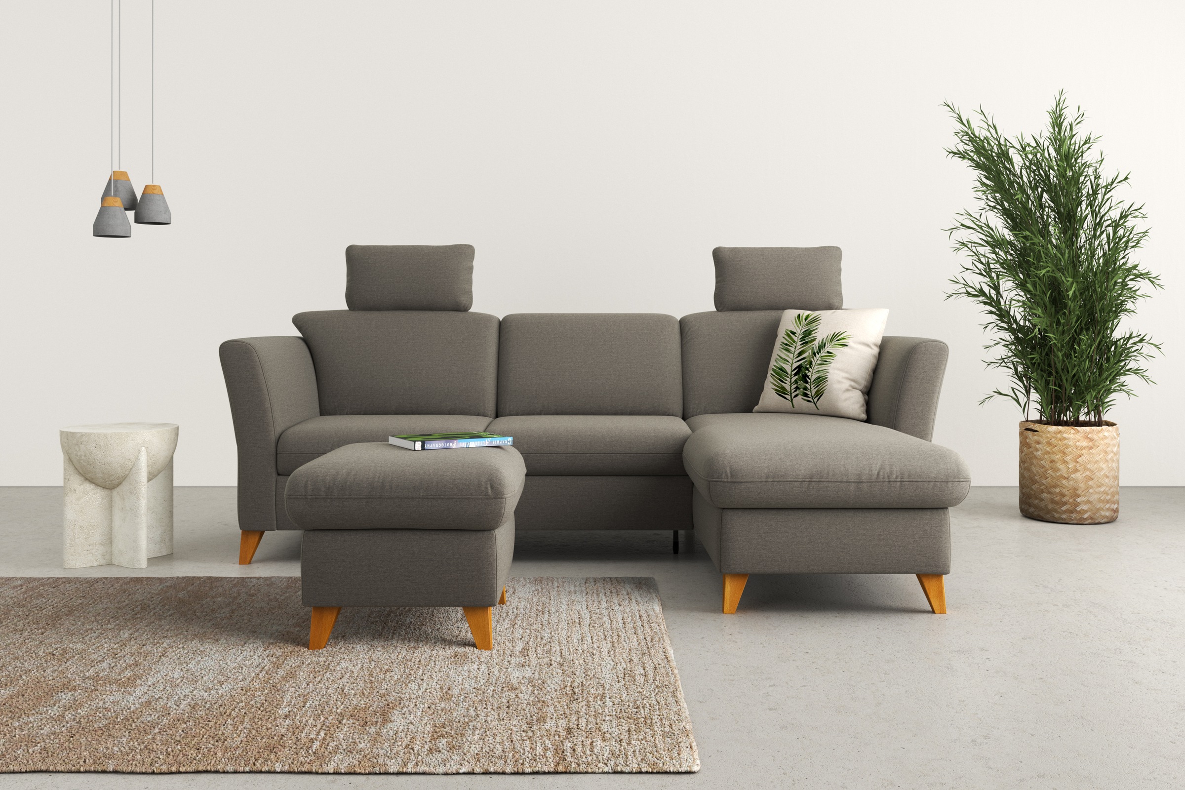 Home affaire Ecksofa "Trelleborg L-Form" Federkern-Polsterung, wahlweise mit Schlaffunktion und Bettkasten
