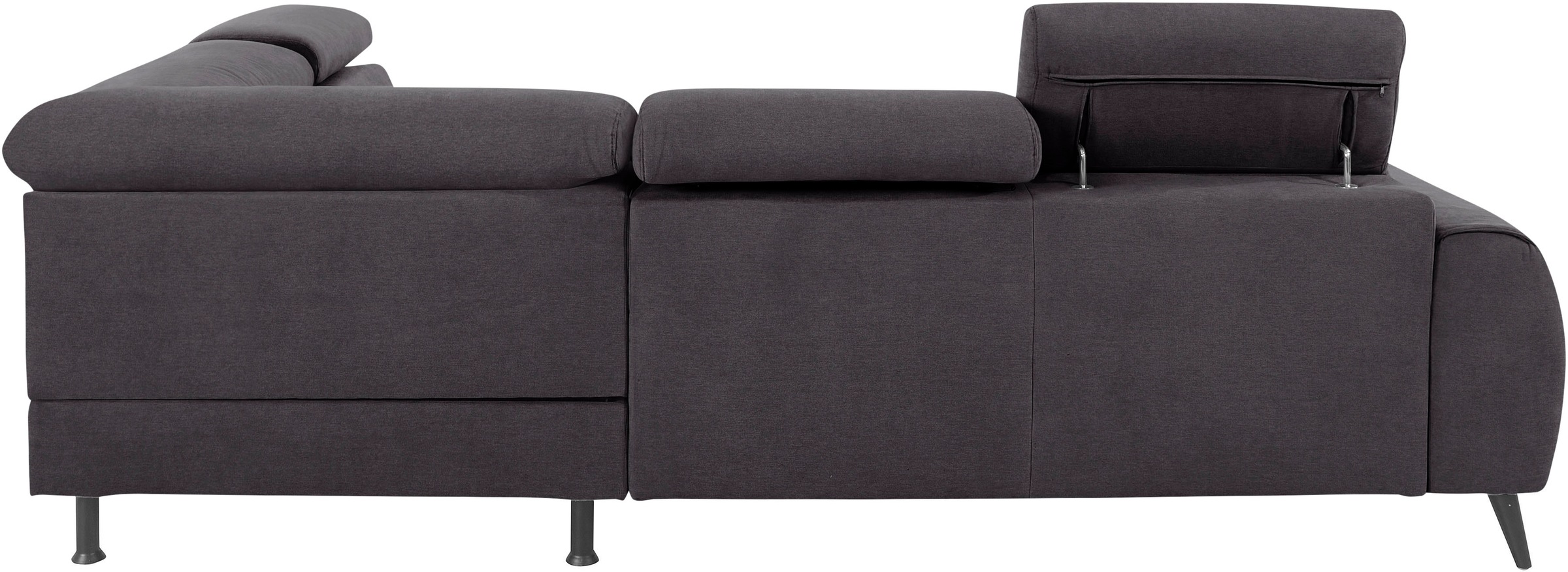 COTTA Ecksofa »Mia L-Form mit 3 Zierkissen«, wahlweise mit Bettfunktion, Bettkasten, Beleuchtung & Wireless-Charger