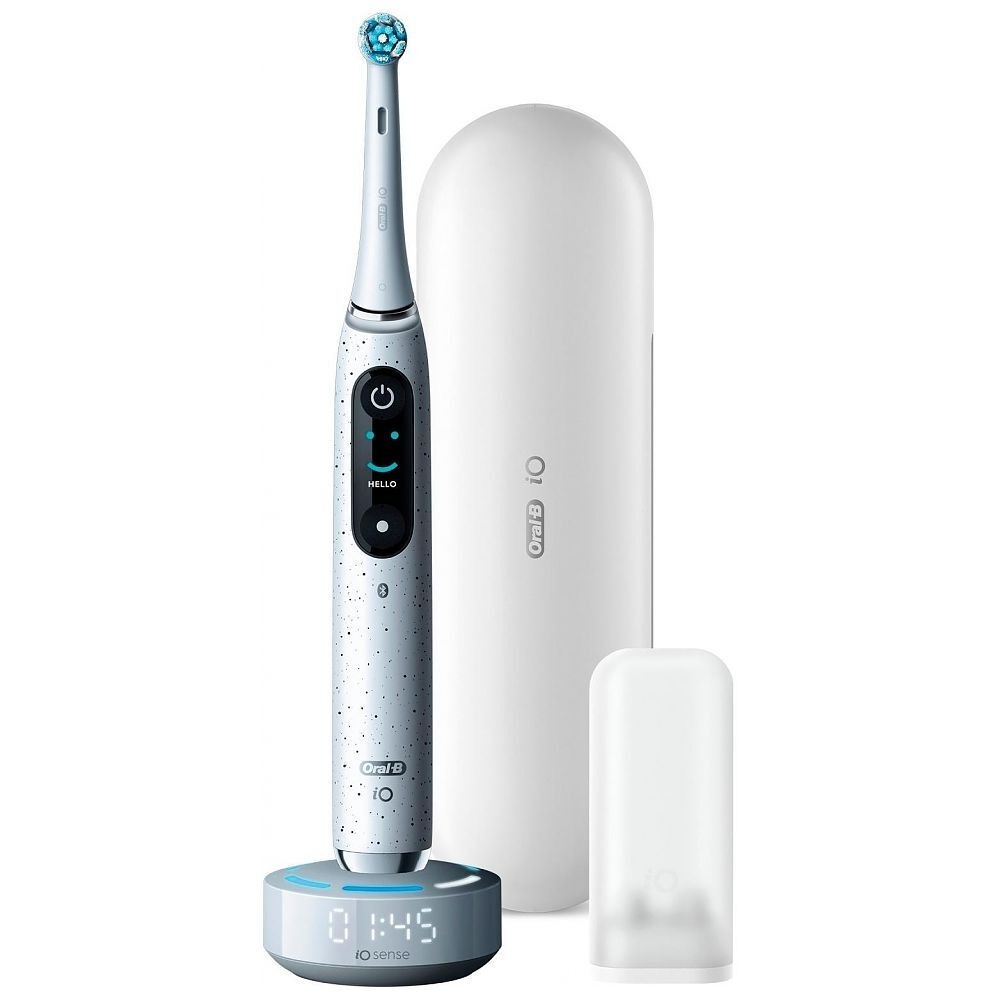 Oral-B Elektrische Zahnbürste "iO 10" 5 Stk. Aufsteckbürsten Magnet-Technologie, iOsense, 7 Putzmodi, Farbdisplay & Lade-Reiseetui
