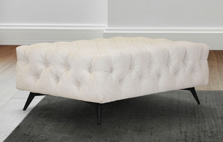 Home affaire Polsterhocker "Amaury" Chesterfield-Optik, Breite 120cm, Fußfa günstig online kaufen