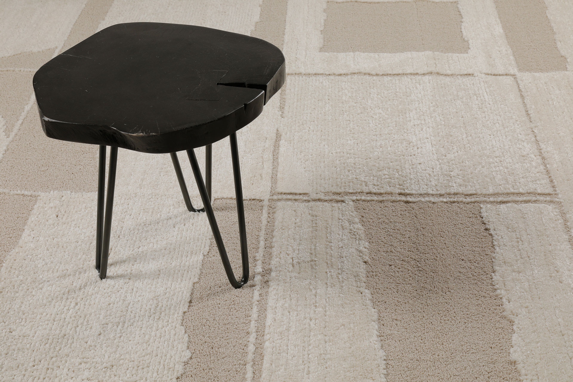 Wecon home Teppich »Ingvar«, rechteckig, 18 mm Höhe, Gewebt, Hoch-Tief, pflegeleicht, kariertes Design, Scandi, Wohnzimmer