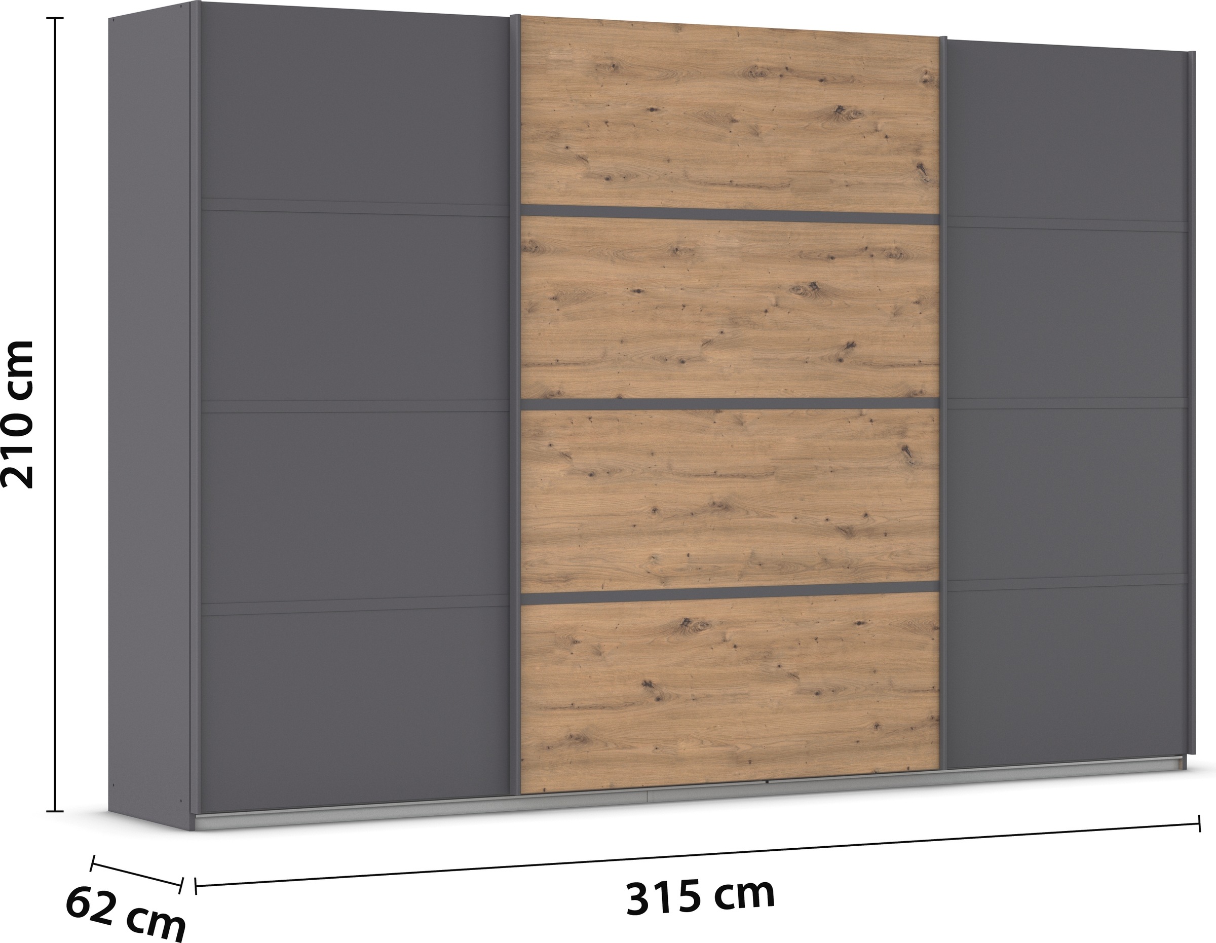 rauch Kleiderschrank »Schwebetürenschrank Garderobe Schrank TOP ANGEBOT Avola«, (in 3 verschiedenen Ausstattungen BASIC/CLASSIC/PREMIUM), mit eleganten Zierleisten in Chrom, Schwarz oder Weiß MADE IN GERMANY