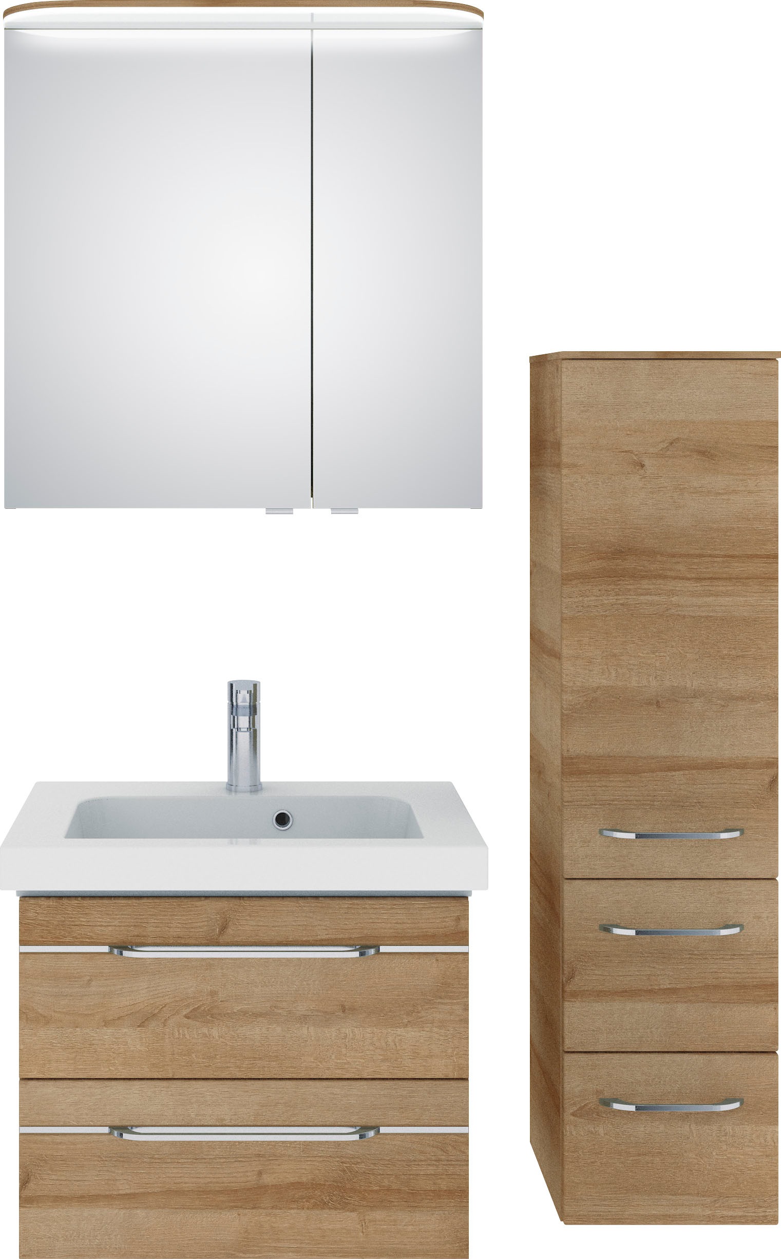 Saphir Badmöbel-Set "Balto Sprint 3-teilig, Mineralmarmor-Waschtisch mit LE günstig online kaufen