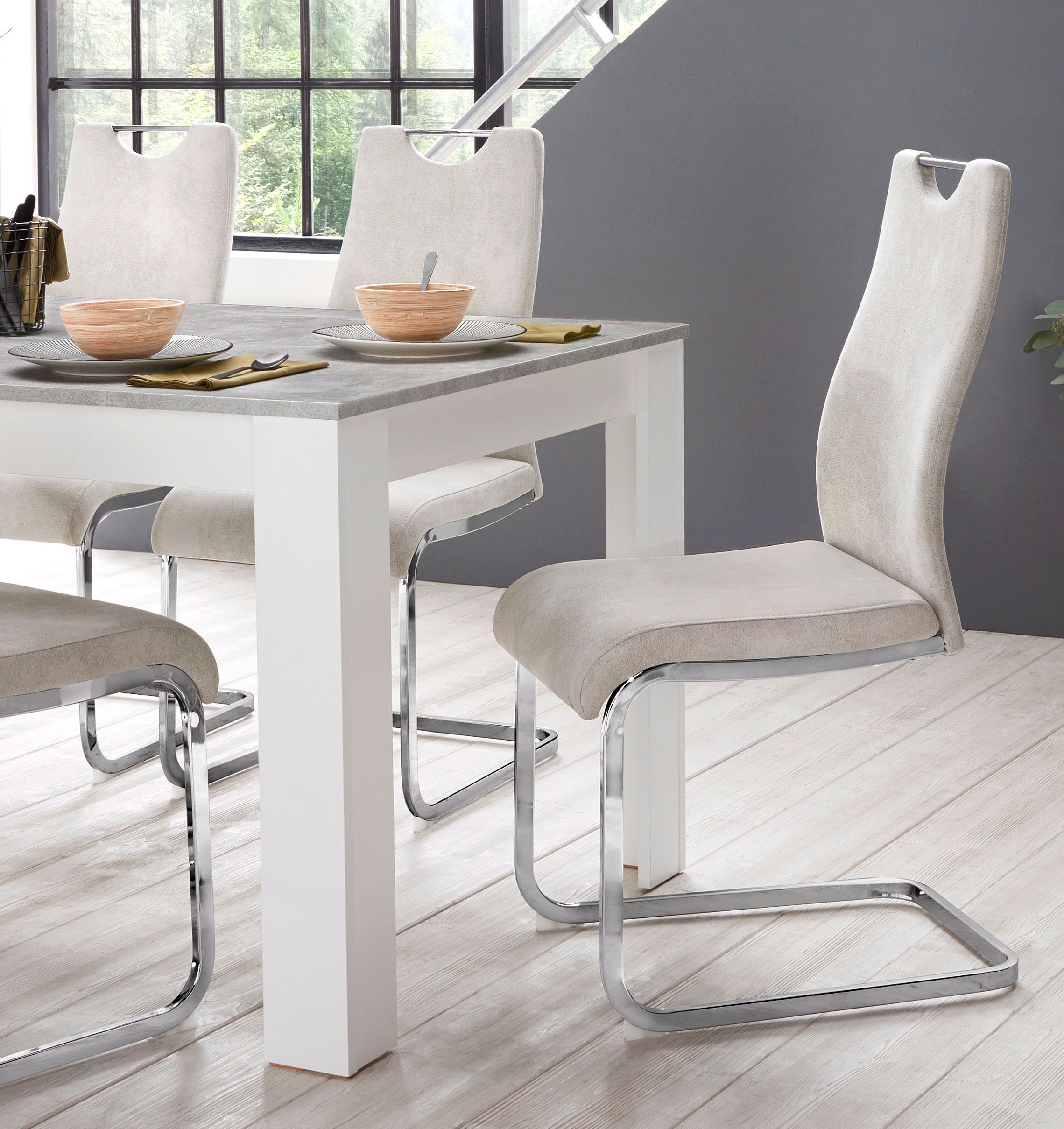Home affaire Essgruppe »Milano«, (Set, 5 tlg.), 4 Stühle und 1 Tisch