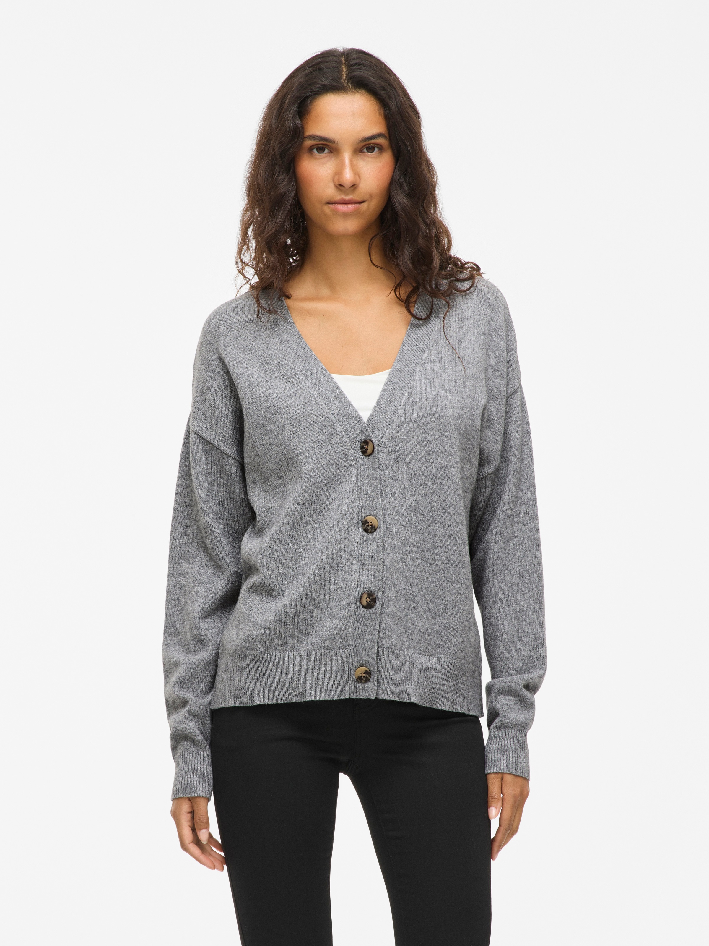 Vila Strickjacke "VIRIL V-NECK KNIT CARDIGAN - NOOS" Materialmix, regular f günstig online kaufen