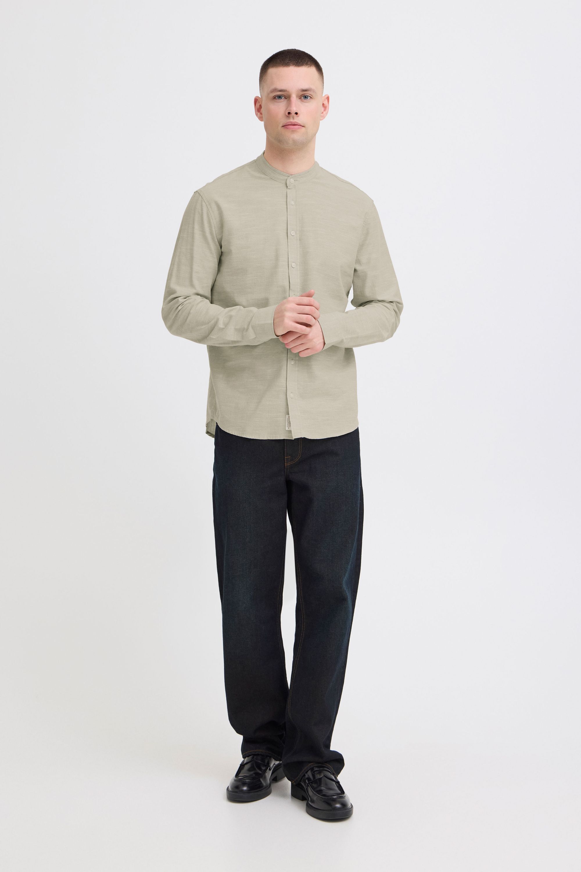 Thumbnail - Blend Langarmhemd "BHDaris" Meliertes Langarmhemd mit Mandarinkragen