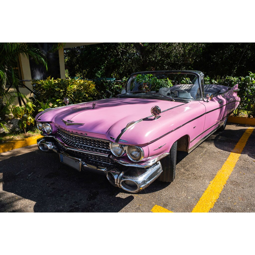 Papermoon Fototapete »Oldtimer pink«