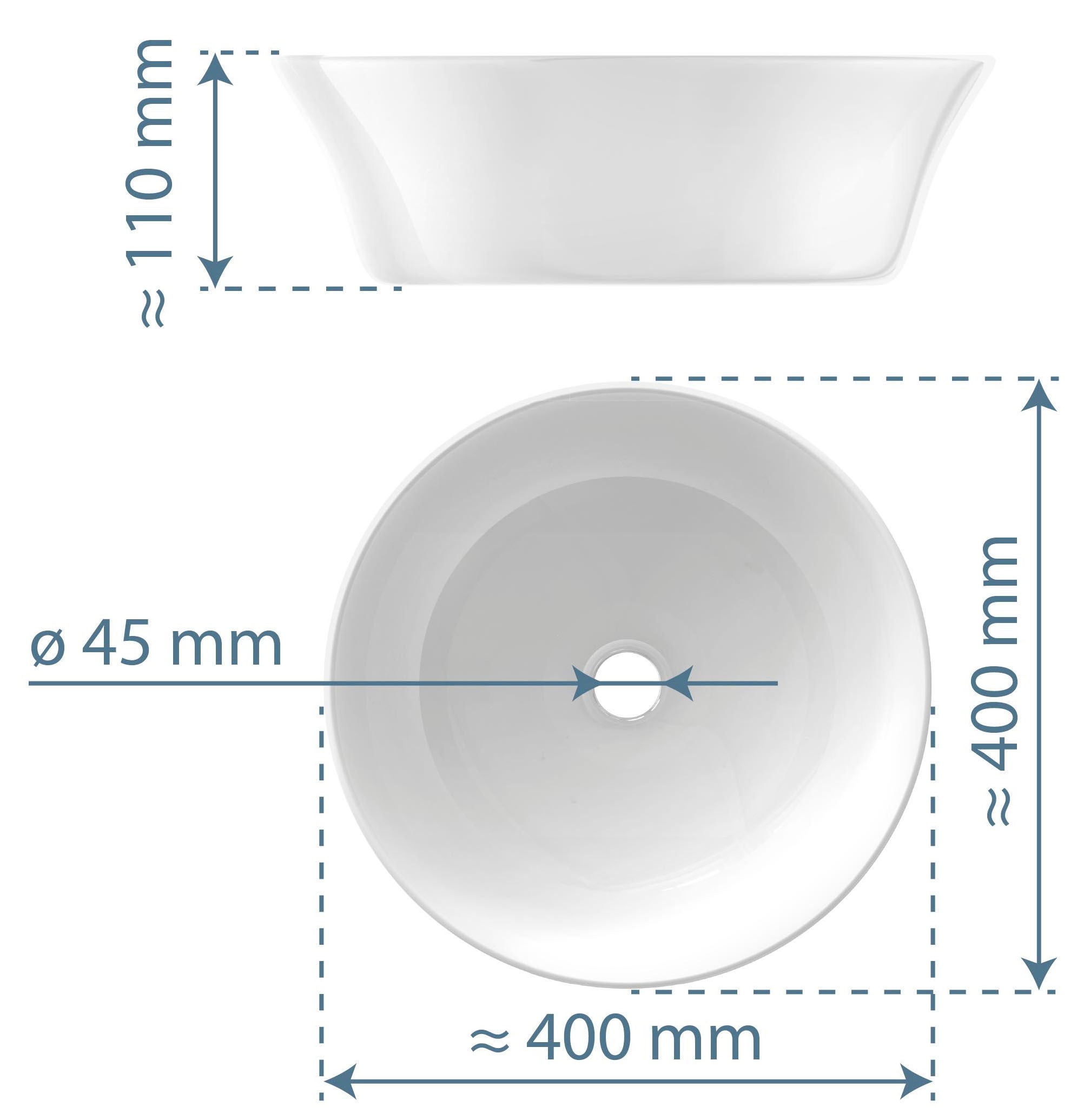 Schütte Aufsatzwaschbecken »TASSONI BOWL«, hochwertiger, glatter Glanzoberfläche