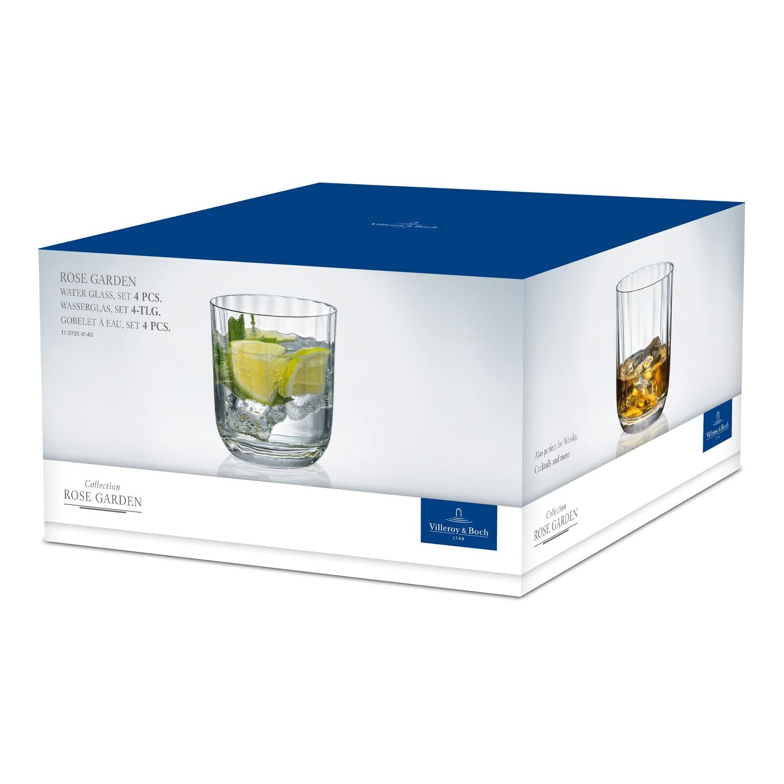 Villeroy & Boch Glas »Wassergläser Rose Garden 250 ml 4er Set transparent«