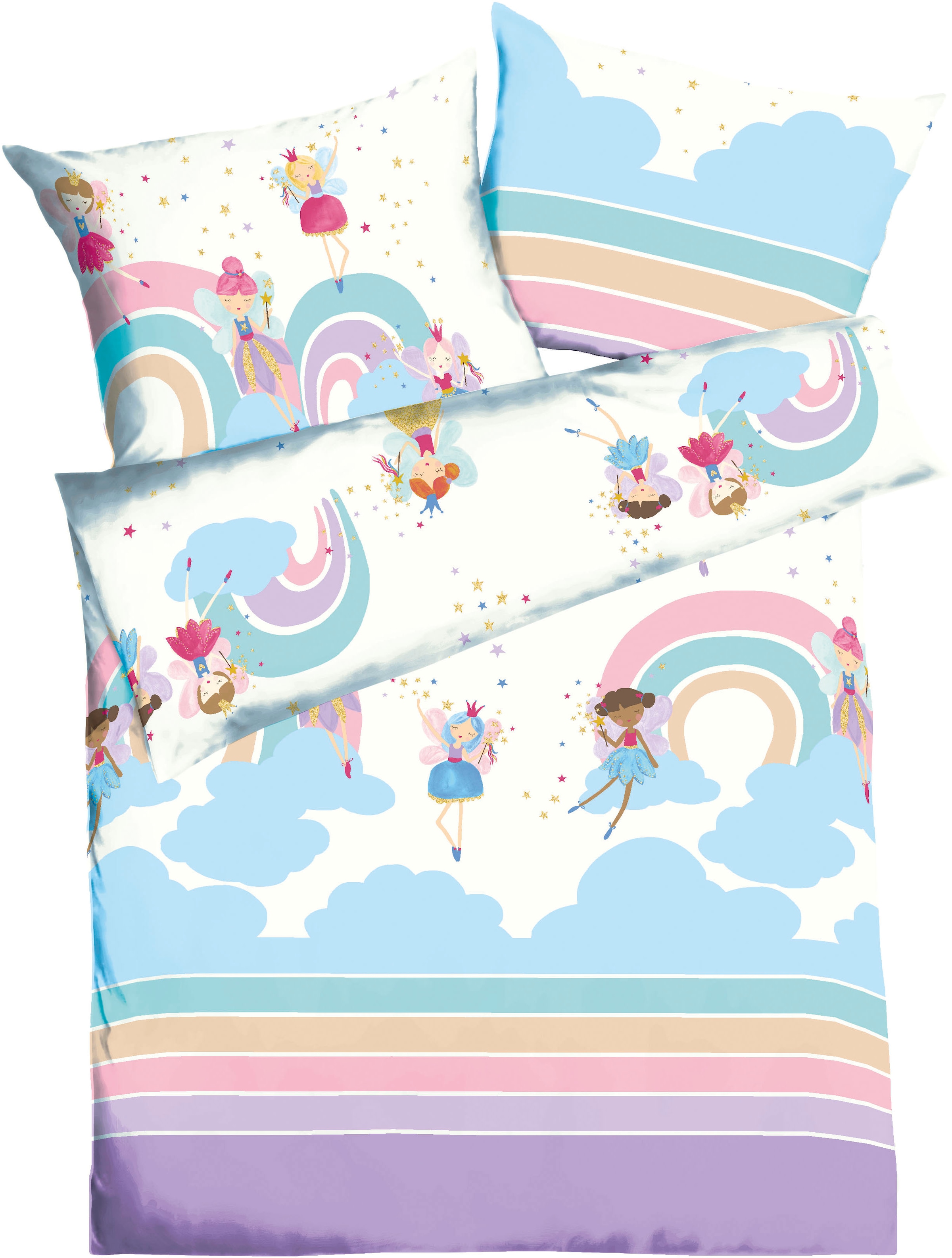 Kaeppel Kinderbettwäsche "Rainbow Fairies" 2 Stk. tlg. Mit Feen günstig online kaufen