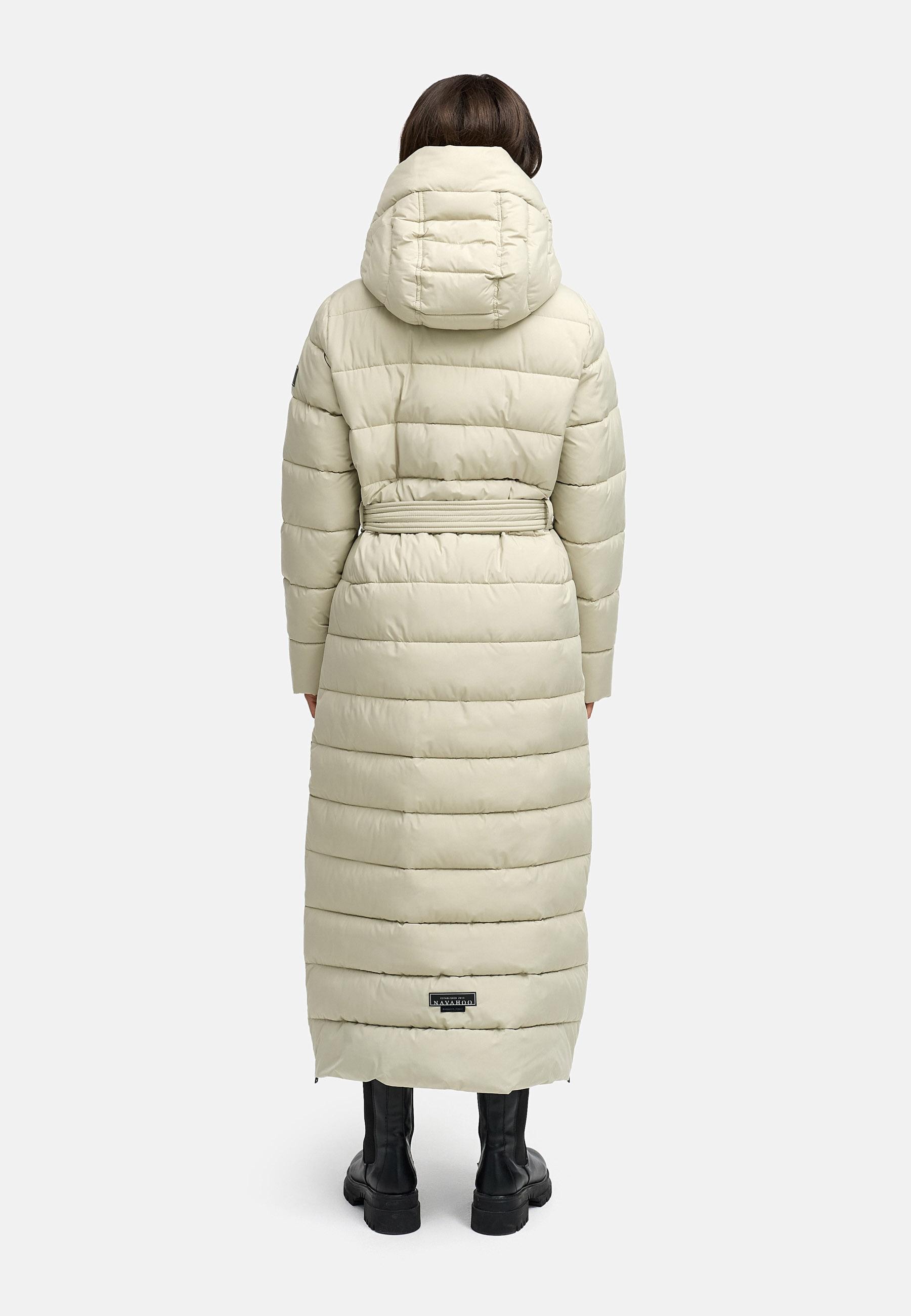 Navahoo Steppmantel »Das Teil XIV« extralanger Wintermantel mit abnehmbaren Kunstfellkragen