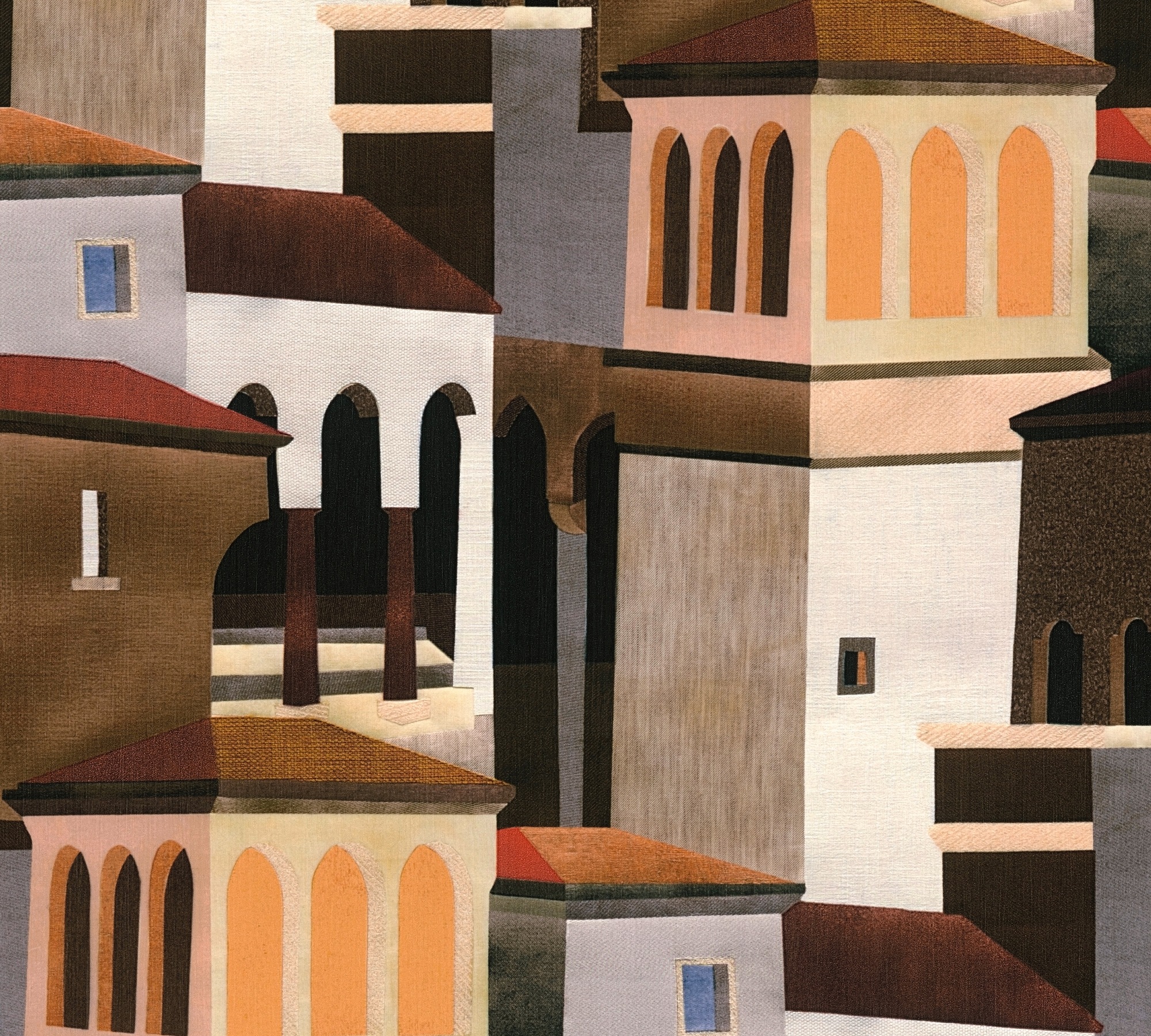 A.S. Création Vliestapete »Pintwalls III Mediterrane Stadt bunt« Kunst strukturiert Farbintensives Architekturdesign mit mediterranem Flair