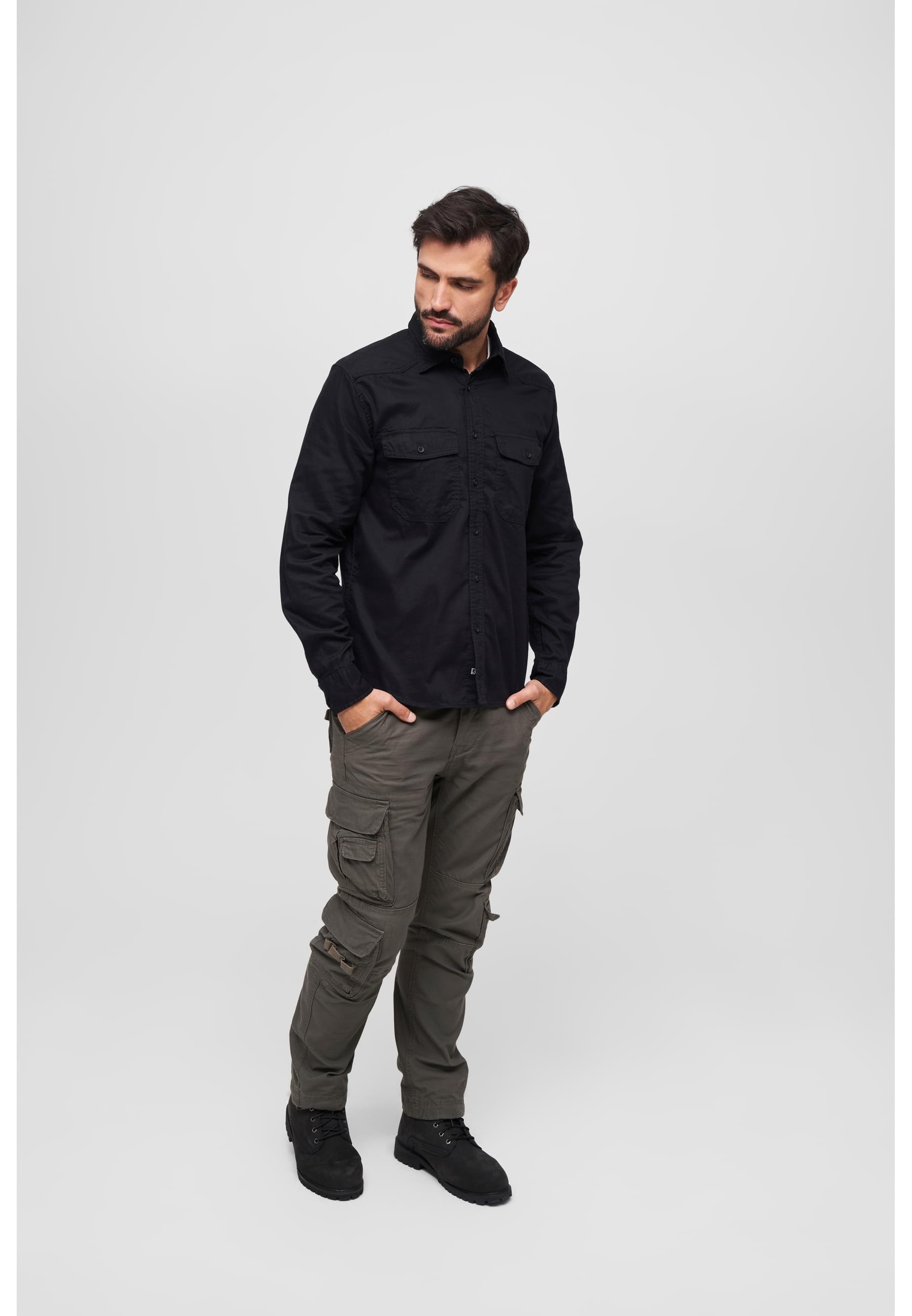 Brandit Langarm-Poloshirt »Brandit Herren Flanellshirt«, (1 tlg.)