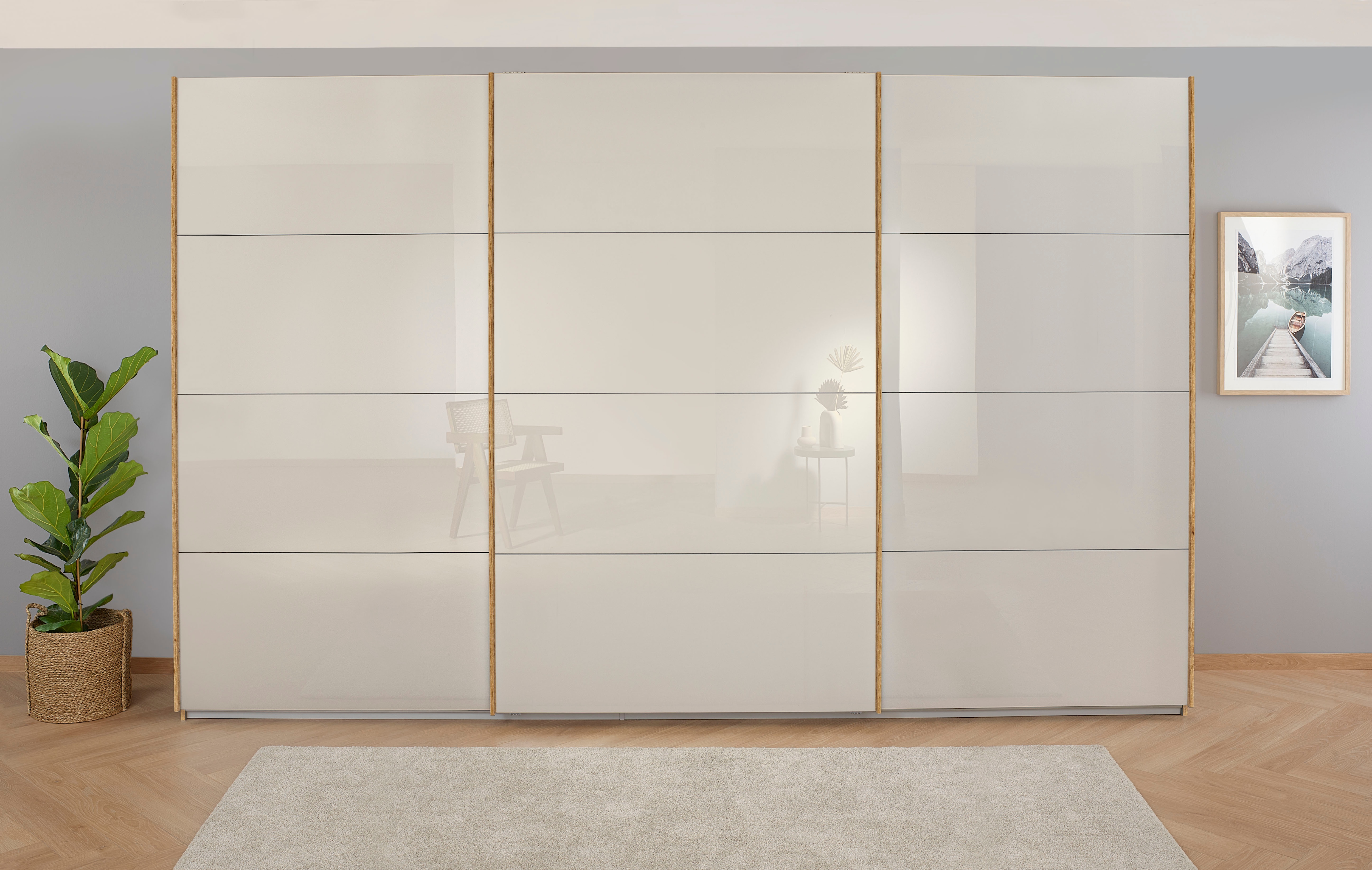 OTTO home Kleiderschrank "Mehrzweckschrank Aktenschrank Möbel Mietswohnung Schlafzimmer KOLUNA" 3 Ausstattungen BASIC/CLASSIC/PREMIUM (inkl. SOFT-CLOSE-FUNKTION), Breiten 203/271/315/360 cm Höhen 210/229 Glas-Front MADE IN GERMANY