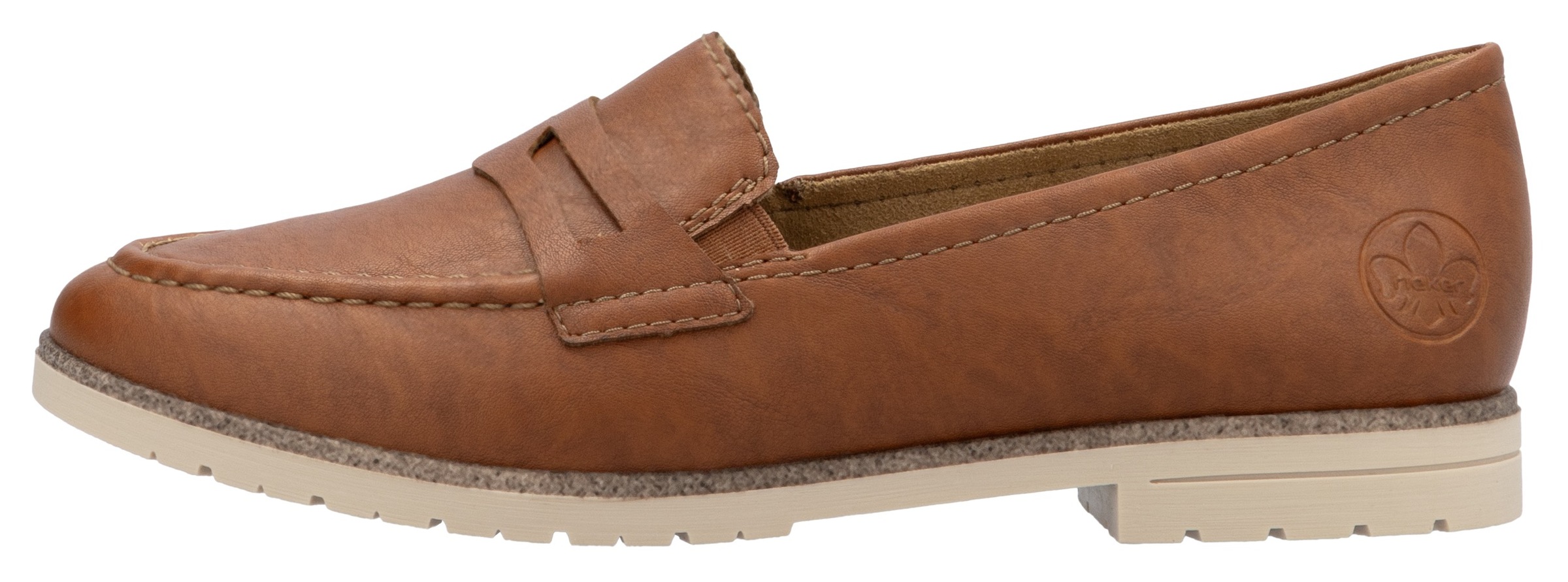 Rieker Slipper, Business Slipper, Mokassin, Schlupfschuh mit profilierter Laufsohle