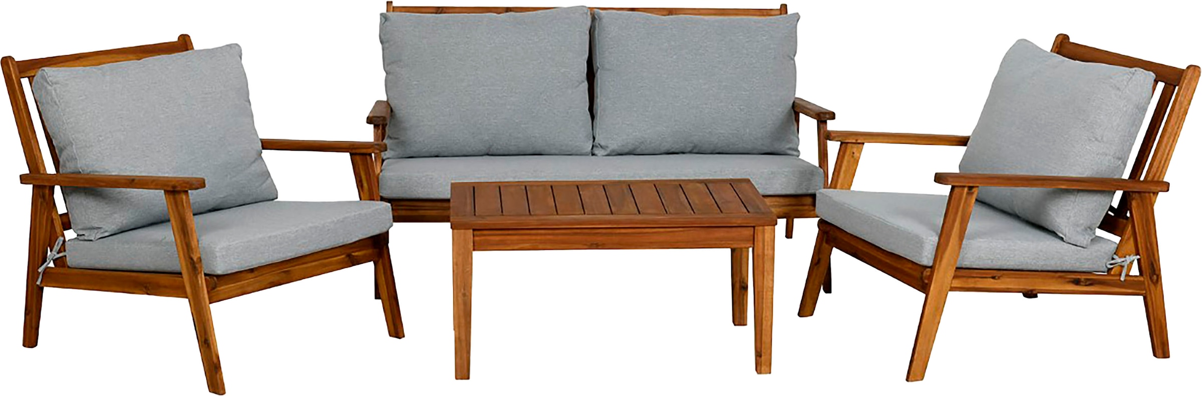 byLIVING Gartenlounge-Set »LA PALMA«, (Set, 11 tlg., Lounge -Set, Gartenmöbel-Set, FSC®-zertifiziertes Massivholz), aus massivem Akazienholz mit gemütlichen Sitz- und Rückenkissen