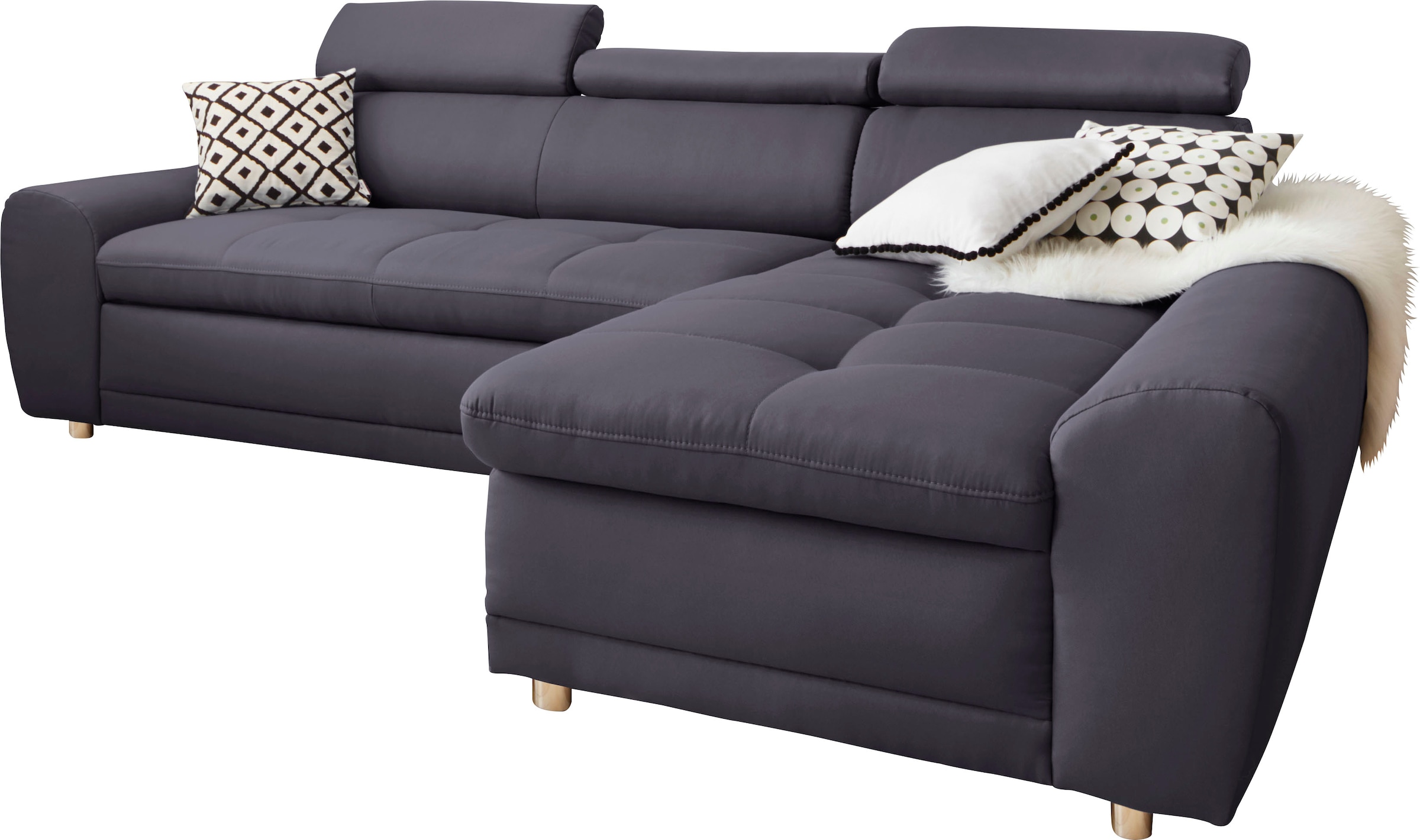 sit&more Ecksofa »Riva L-Form«, inklusive Kopteilverstellung, wahlweise mit Bettfunktion