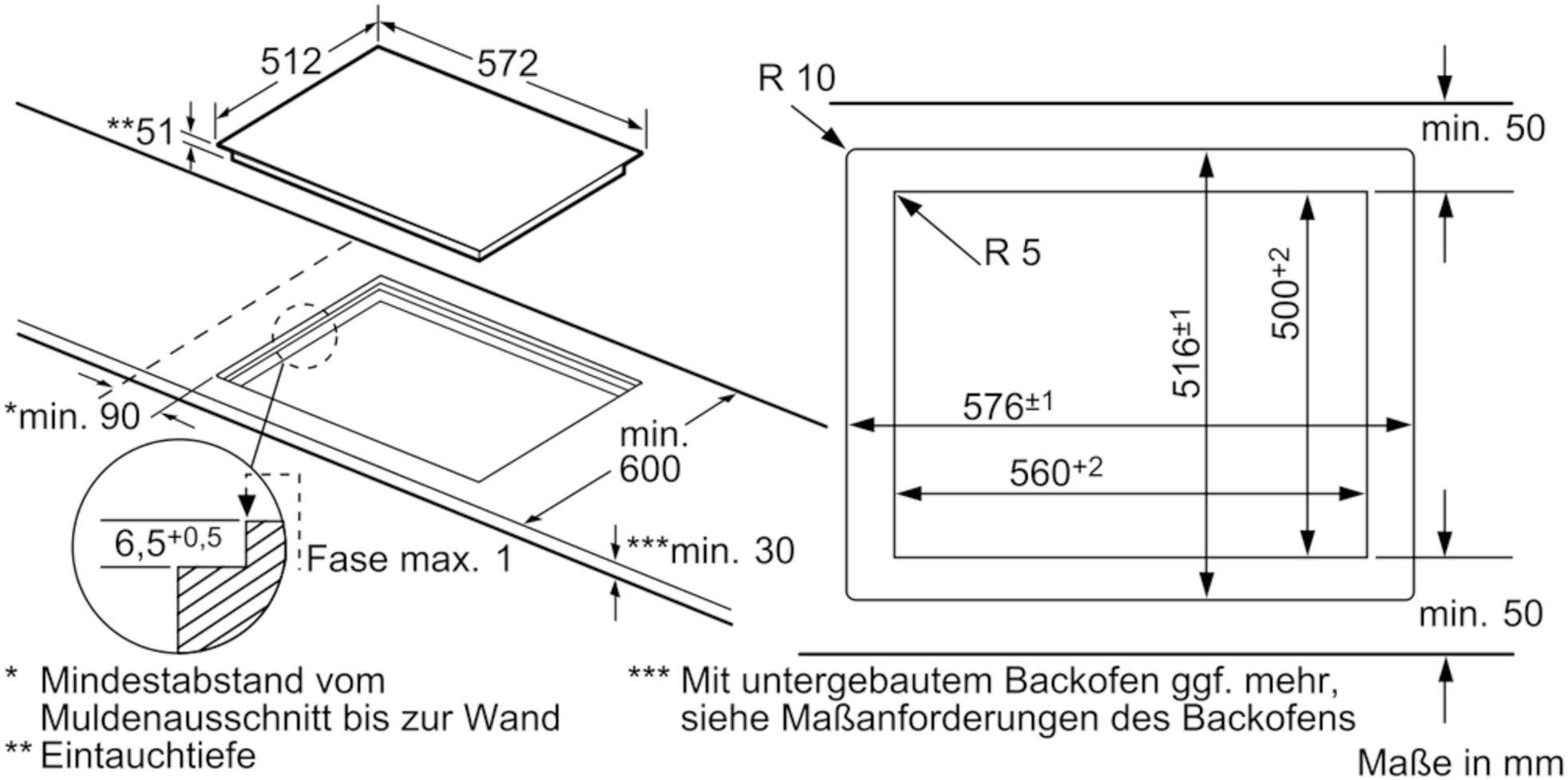 BOSCH Elektro-Kochfeld von SCHOTT CERAN® »PKN601DP1D«, mit Powerboost-Funktion