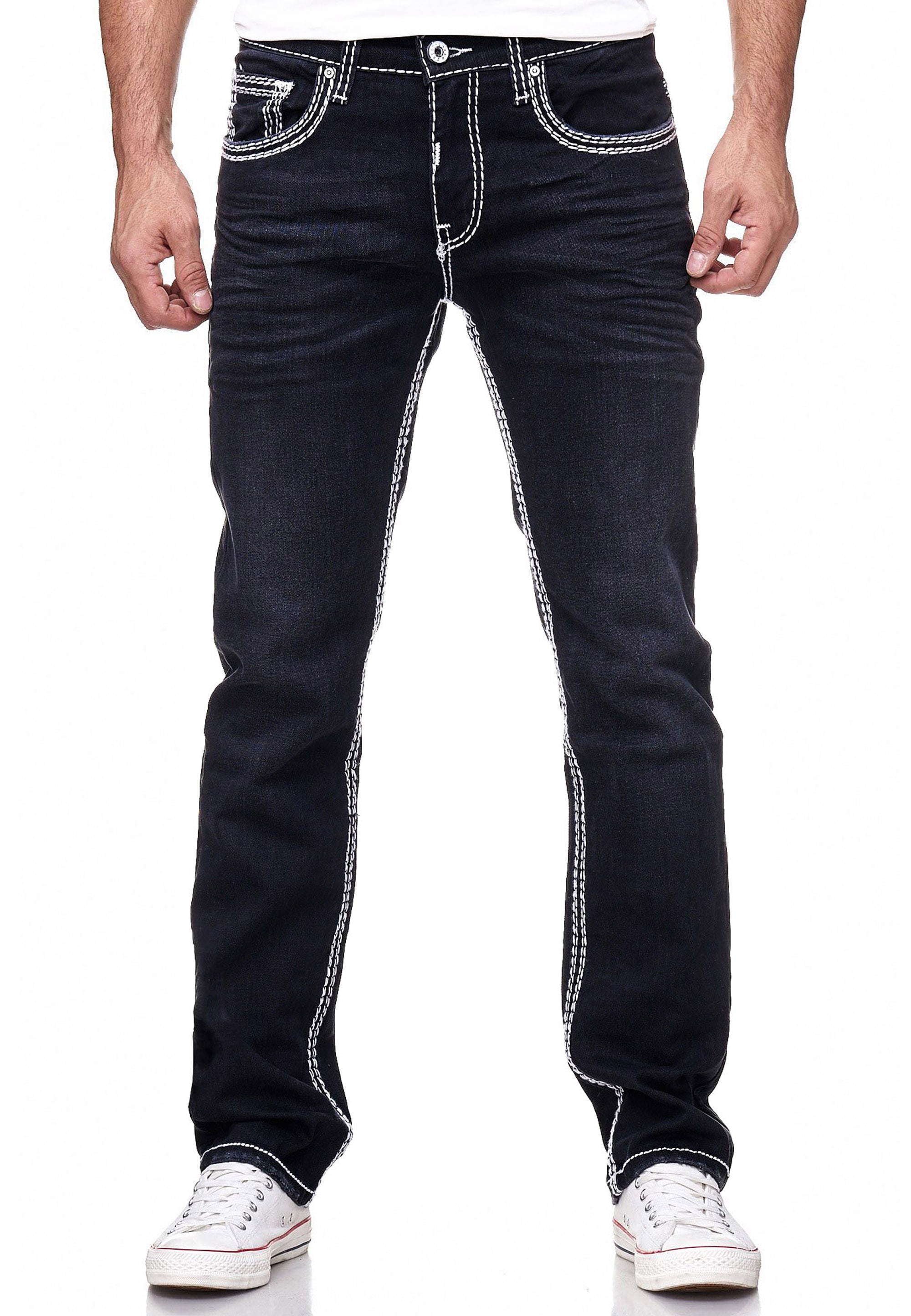 Rusty Neal Straight-Jeans »LEVIN 7«, mit trendigen Kontrastnähten